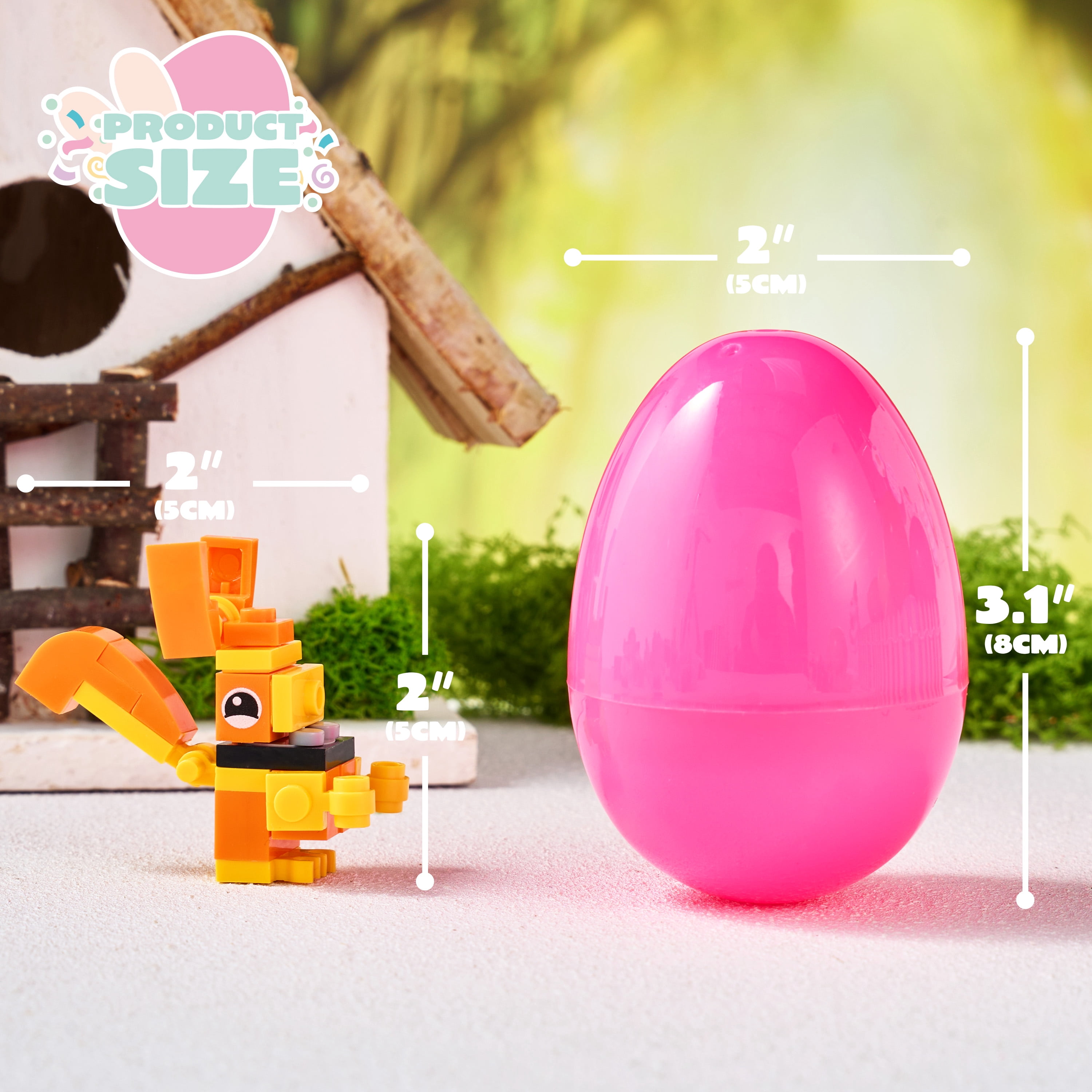 Joyfy Prefilled Easter Eggs with Animal Building Blocks, Educational STEM Toy Set for Kids (24 Pack, 3.23 in) ca78t