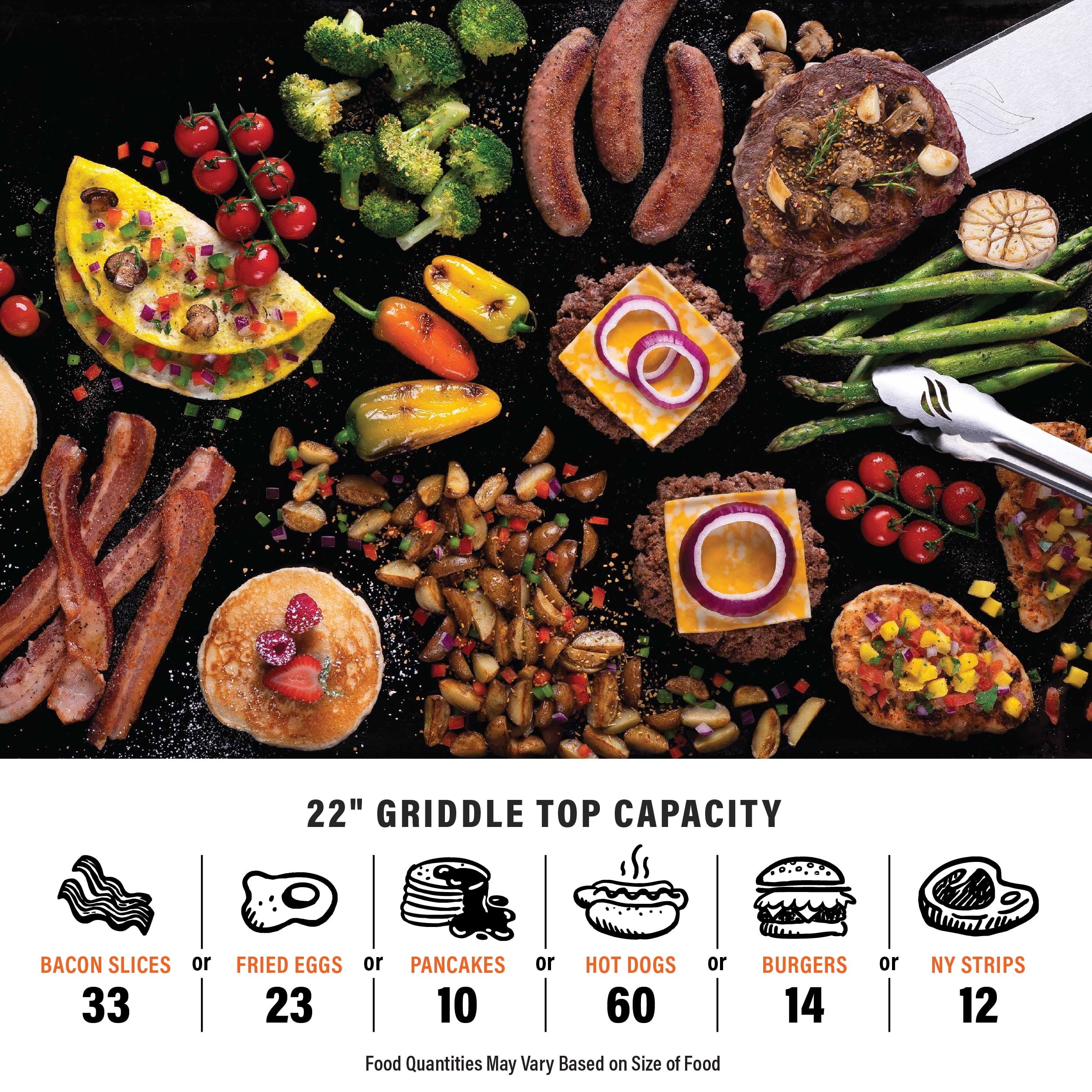 Blackstone Adventure Ready Outdoor Griddle (22 in, 2-Burner Propane Flat Top Grill, Gray) pp0me