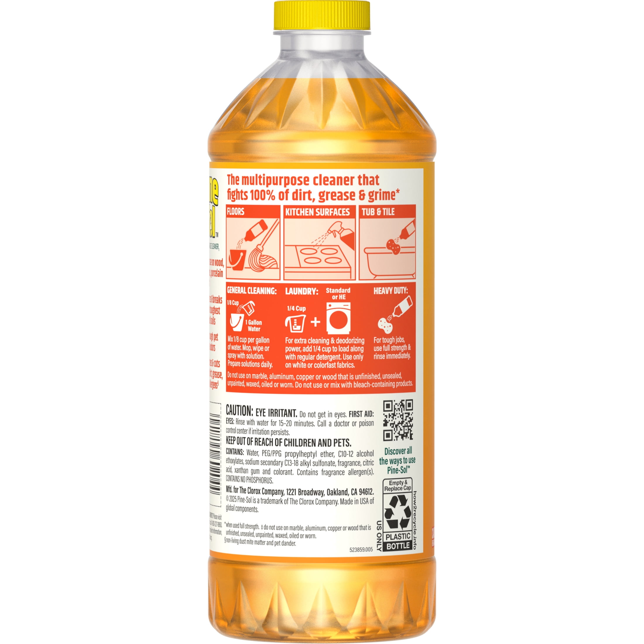 Pine-Sol Multi-Surface Cleaner, Tropical Breeze Scent, Heavy-Duty Household Degreaser (48 fl oz) 3by38