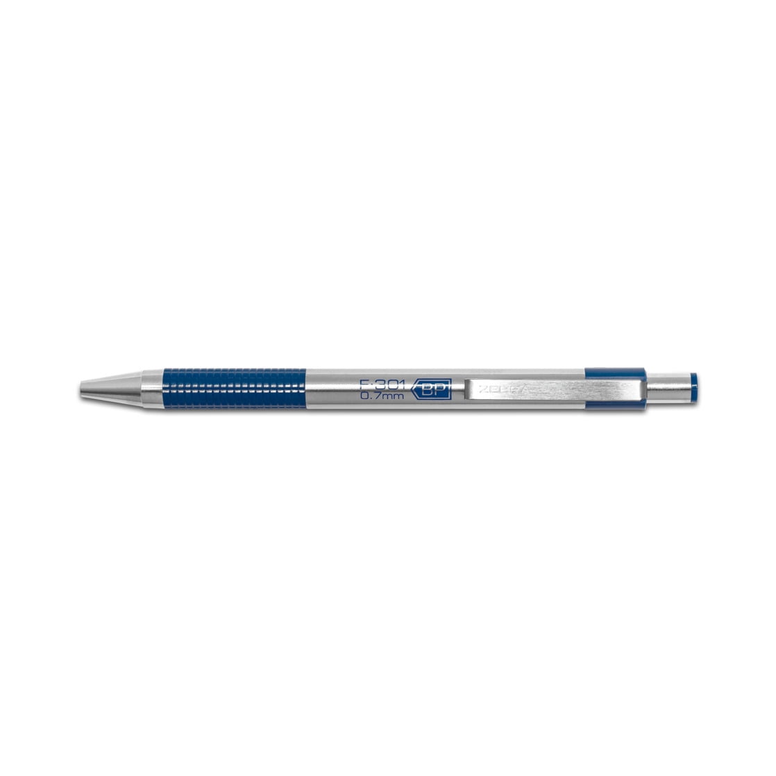 Zebra F-301 Retractable Ballpoint Pen, Stainless Steel Barrel, Fine Point (Blue Ink, 2-Pack) oc4ry