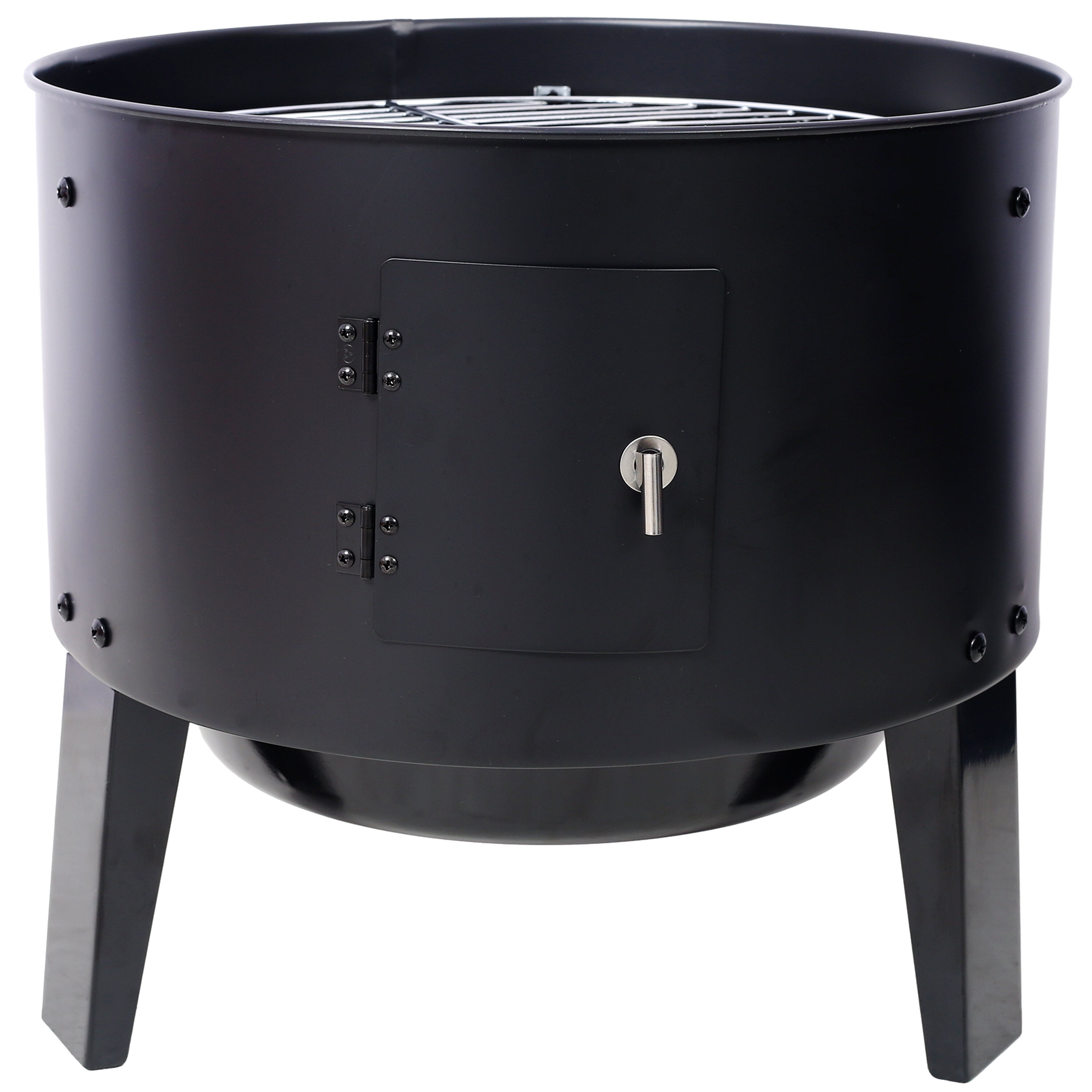 PuppyCheer 16 in Charcoal Smoker Grill, Portable Vertical Wood Smoker for Backyard BBQ (Black, 32.6 in Height) ftcu0
