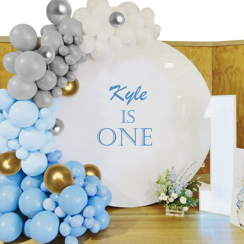 MMTX 142pcs Balloon Garland Arch Kit for Birthday Wedding Party Decoration (Blue, White, Gray, 142 Pieces) km4nq