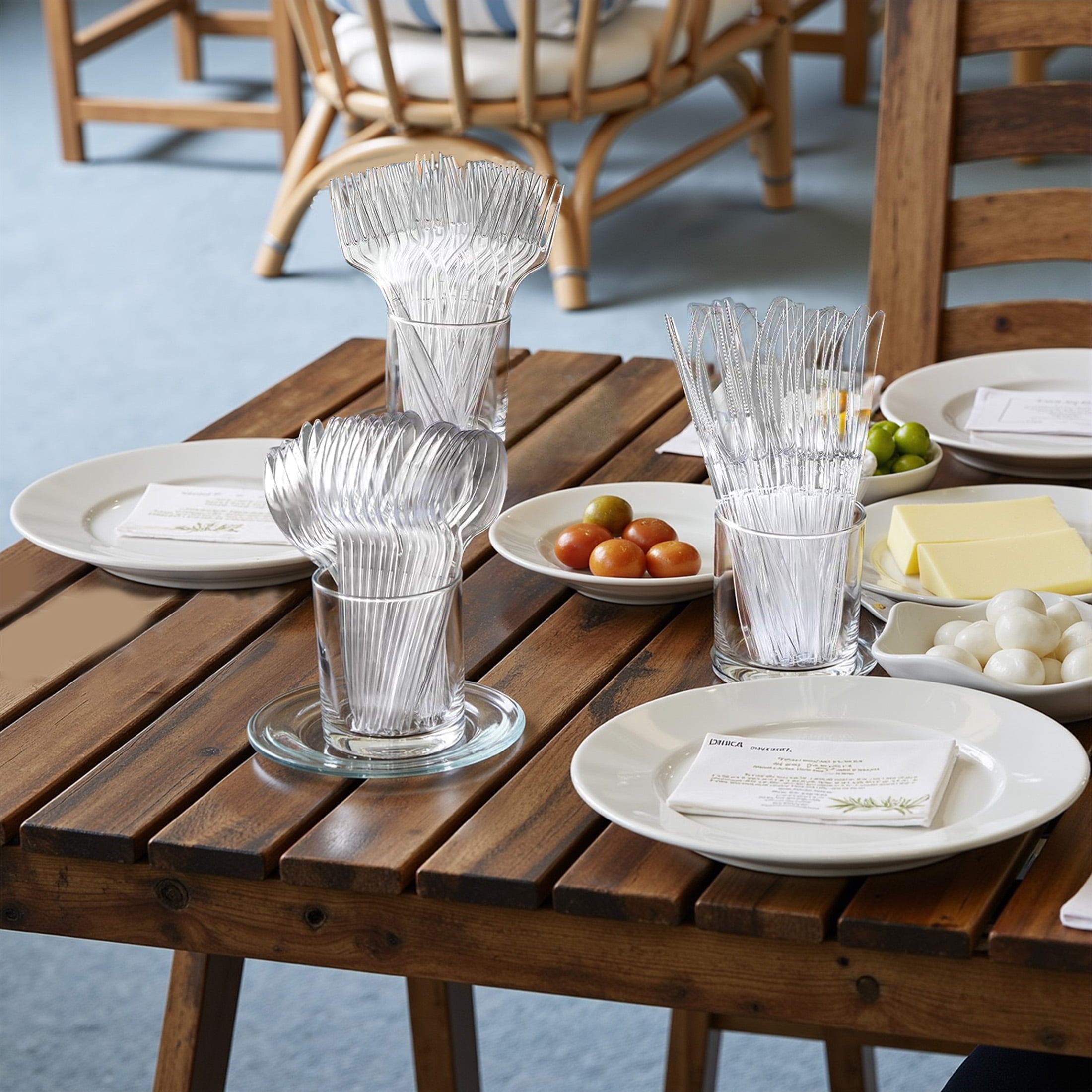 GPED Heavy Duty Disposable Plastic Forks, Heat Resistant Clear Silverware for Parties and Events (Clear, 360 Count, 7.1 in) imipx