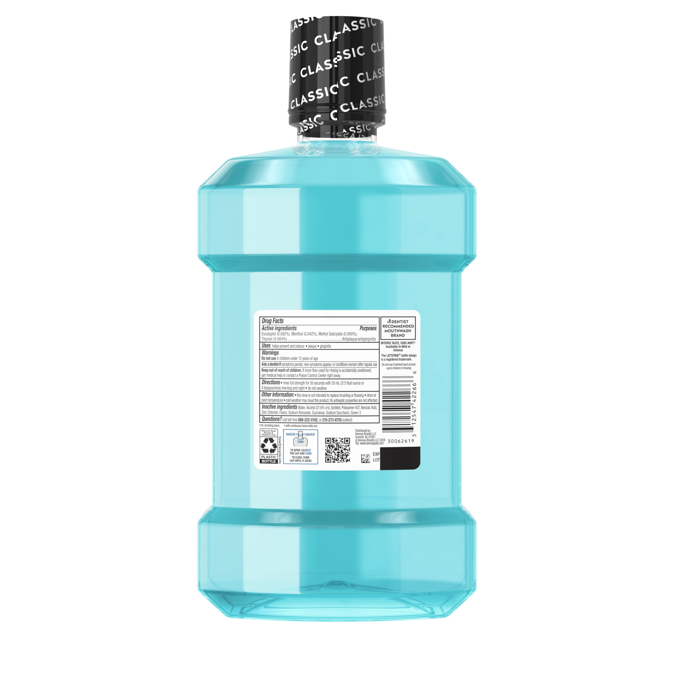 Listerine Ultraclean Antiseptic Mouthwash with Whitening Protection (Intense Mint, 50.7 fl oz) gr4rm