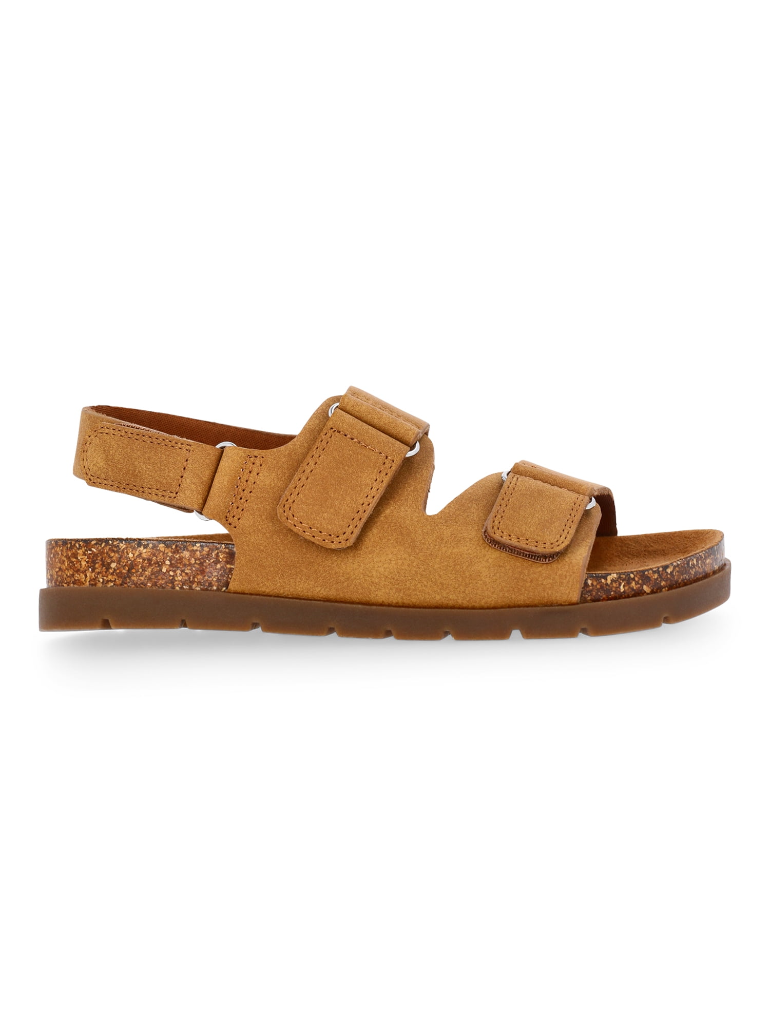 Wonder Nation Boys Two Buckle Sandals Adjustable Strap Comfort Footbed (Brown, 12 Little Kid) cmlm4