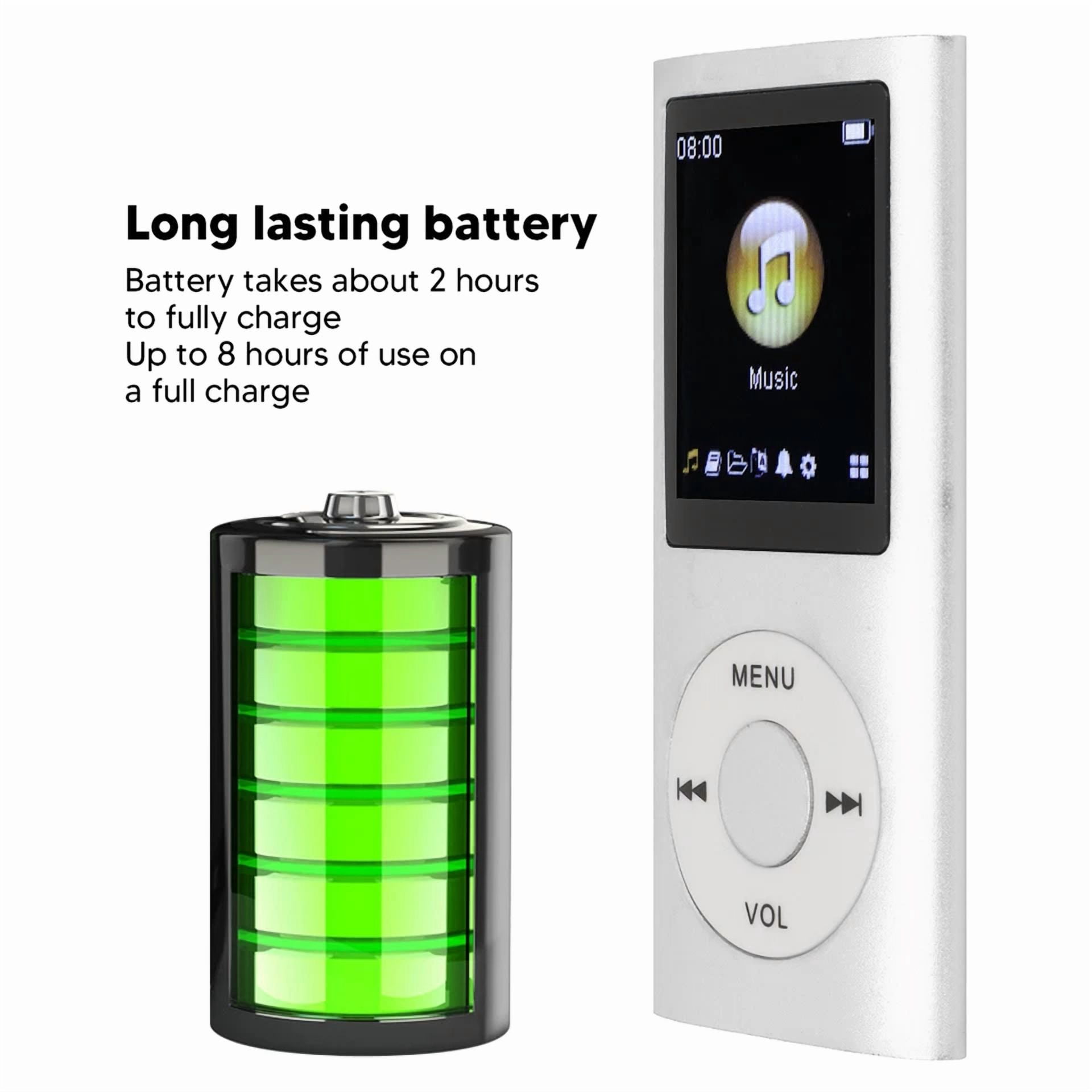 Rhea MP3 Player 64GB Digital Music Player with 1.8 Inch LCD Screen (Black, 64GB) lbo6h