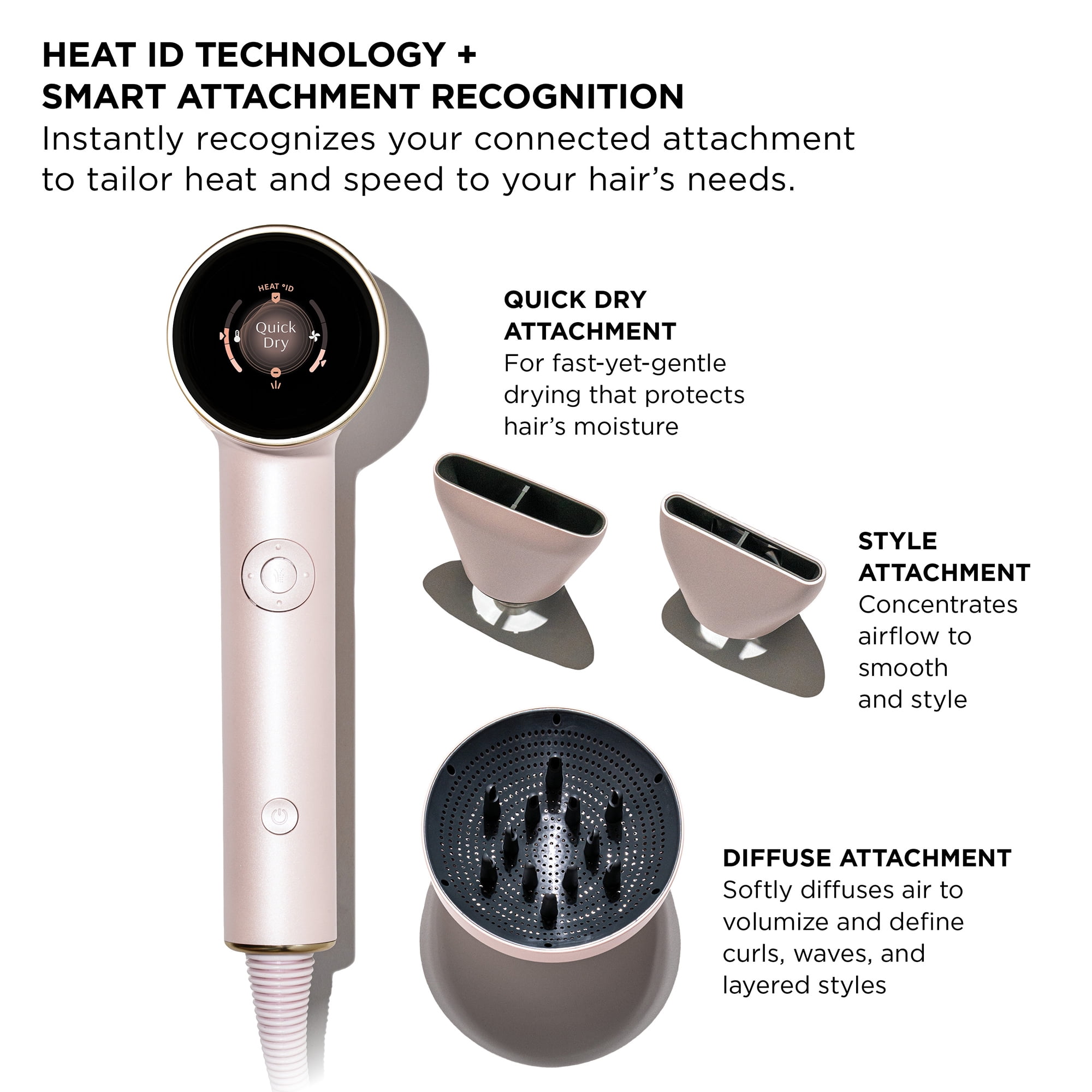 T3 Aire IQ Intelligent Hair Dryer with Heat ID Technology (Satin Blush, 1 Unit) ze5wj