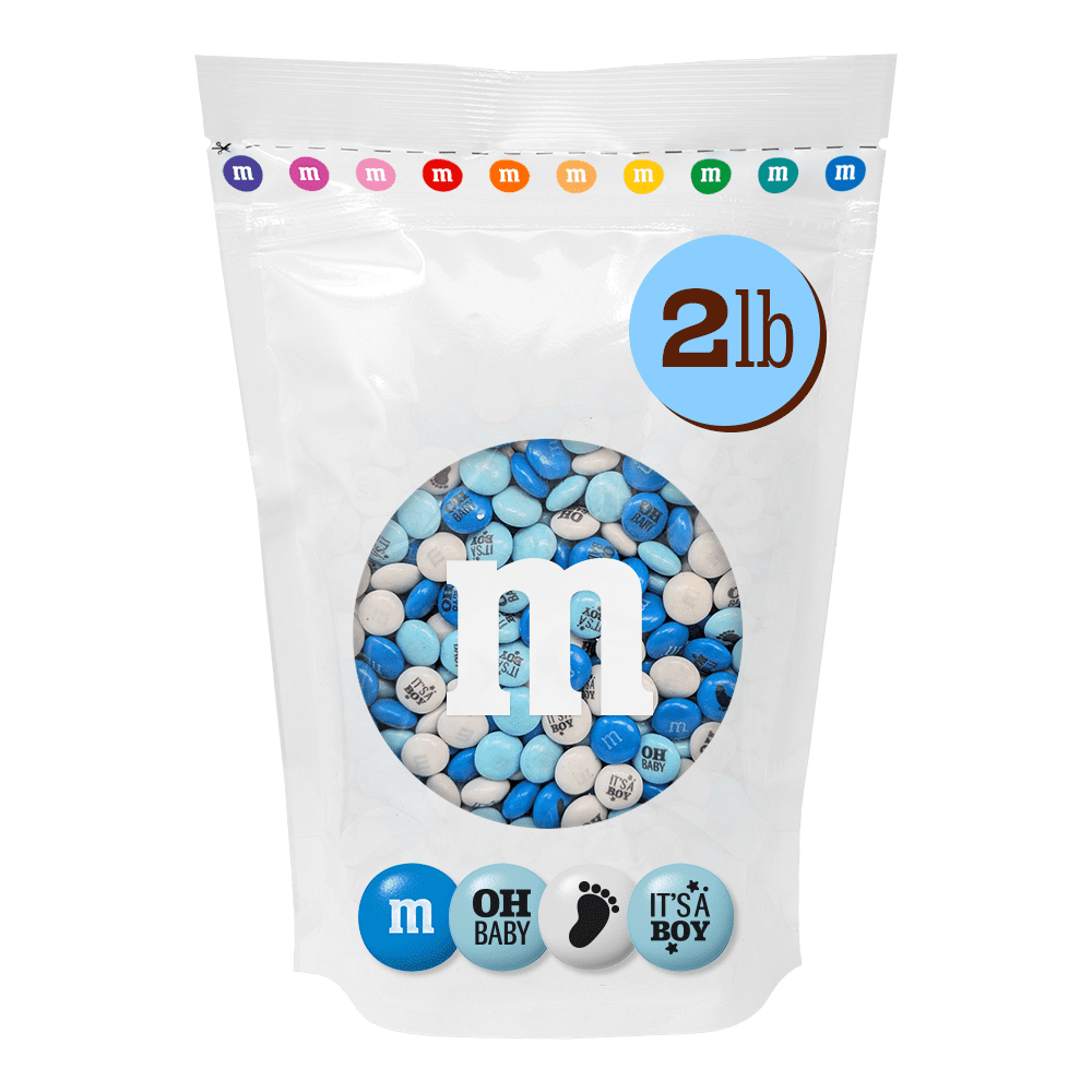 M&M'S Milk Chocolate Candy for Baby Shower and Gender Reveal (Blue and White, 2 lb) cqfaf