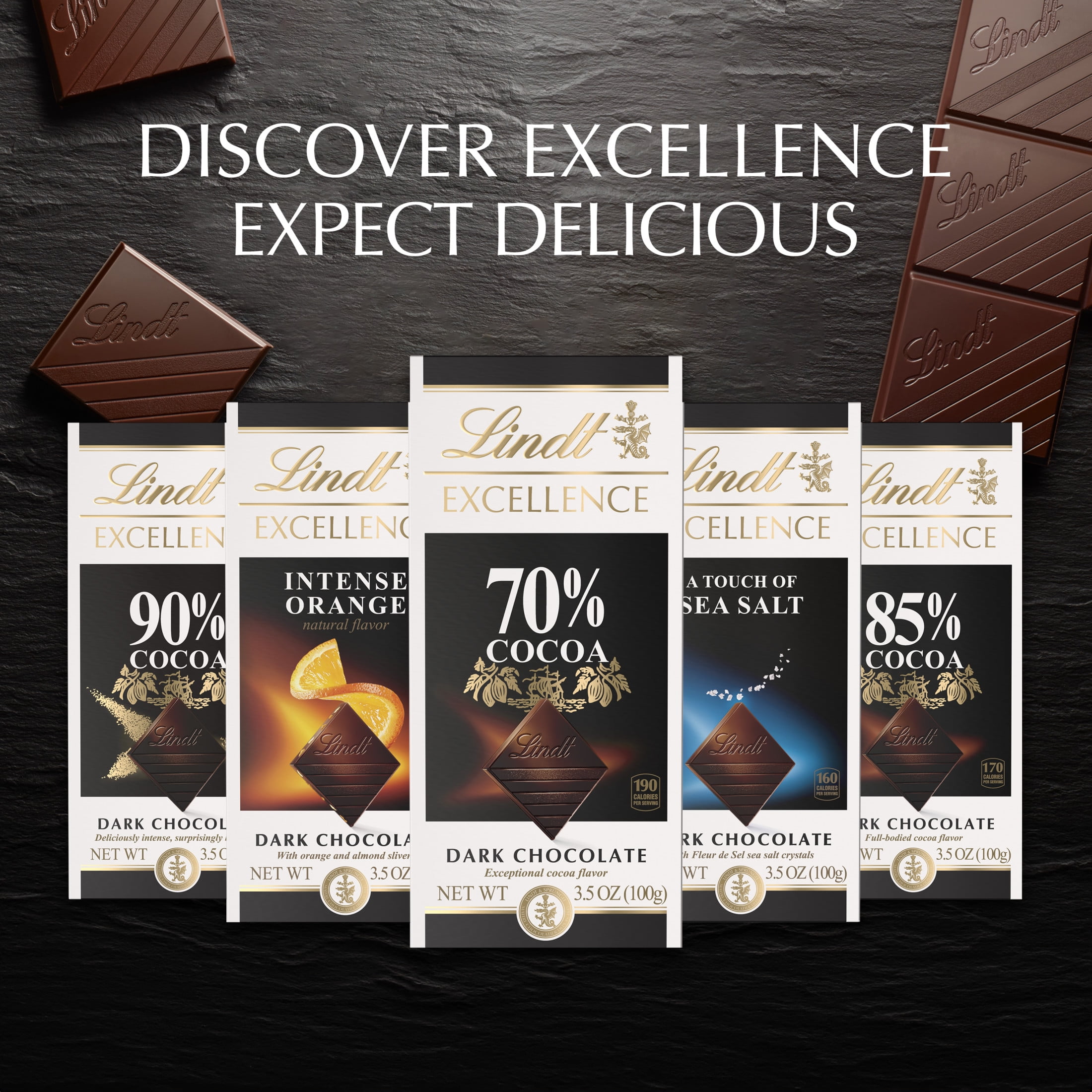 Lindt Excellence Dark Chocolate Bar, 85% Cocoa, Premium Gourmet Confectionery (3.5 oz) yhxpq