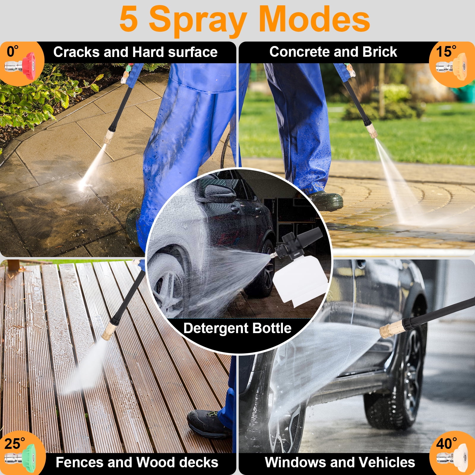 Ldyso Electric Pressure Washer, 4500 PSI 3.2 GPM Power Washer with Hose Reel and 4 Spray Nozzles (33 ft Hose) h1q5h