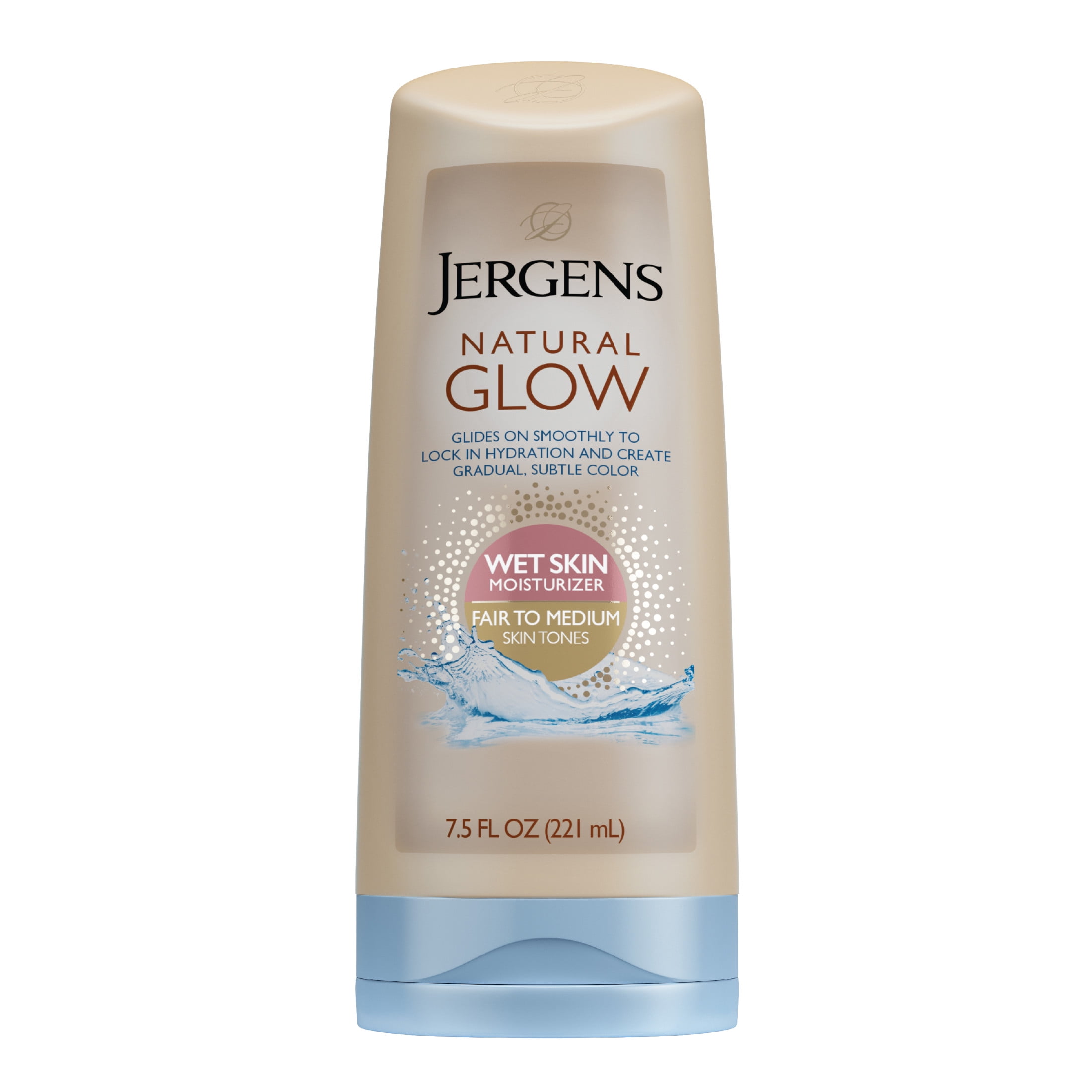 Jergens Natural Glow Wet Skin Moisturizer Self Tanner for Fair to Medium Skin (5 Pack, 7.5 fl oz) yfn7i