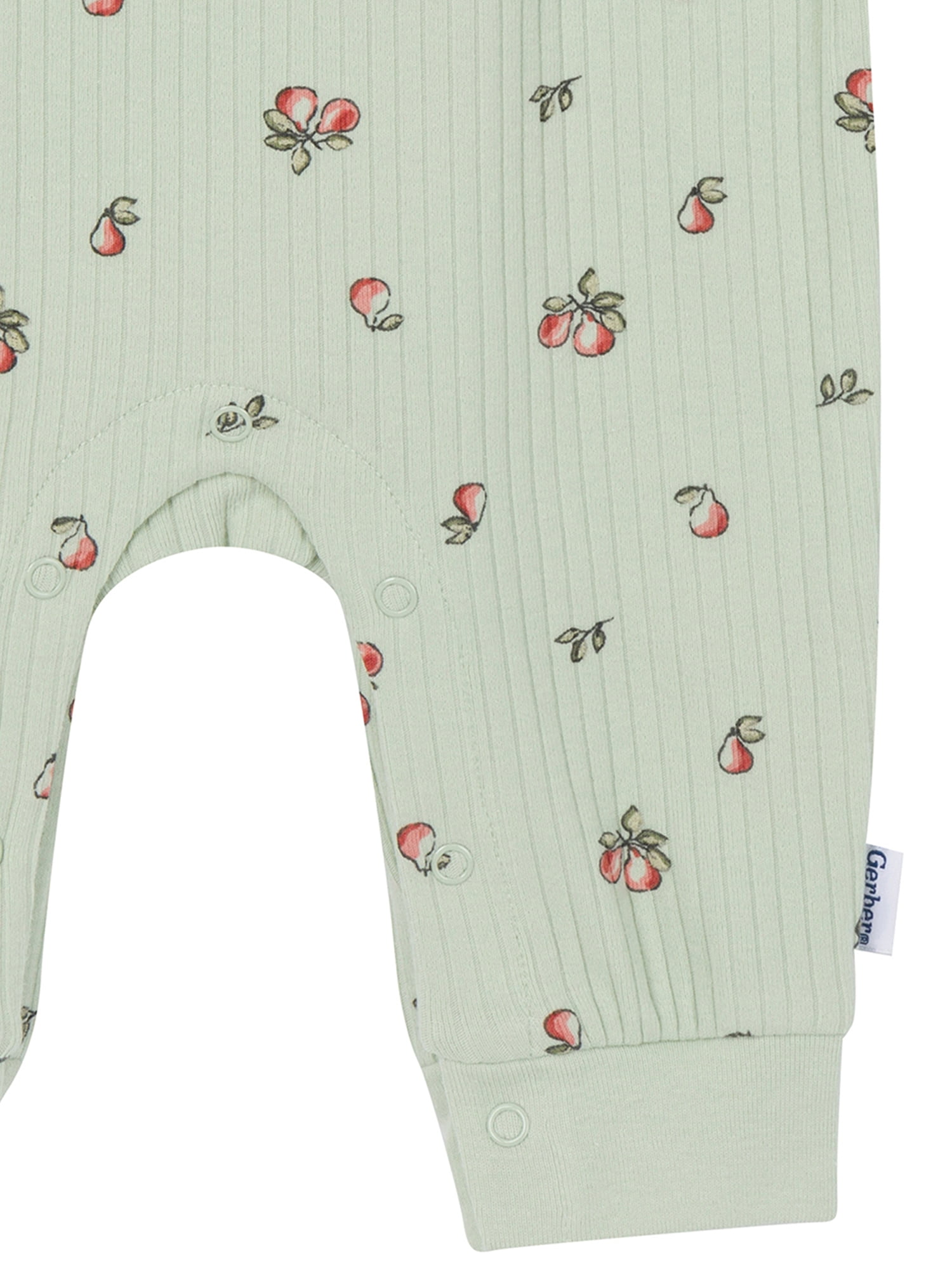 Gerber Baby Girl Long Sleeve Ruffled Romper (Green, 0-24 Months) jna12