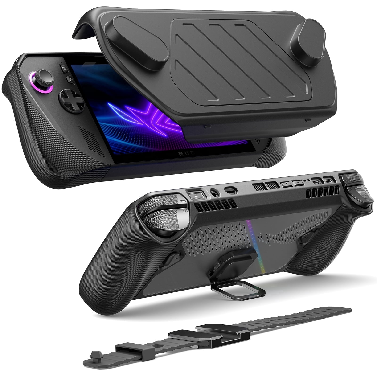 JSAUX ModCase for ASUS ROG Ally X with Cooling Fan and Protective Cover (Black) pxgp2