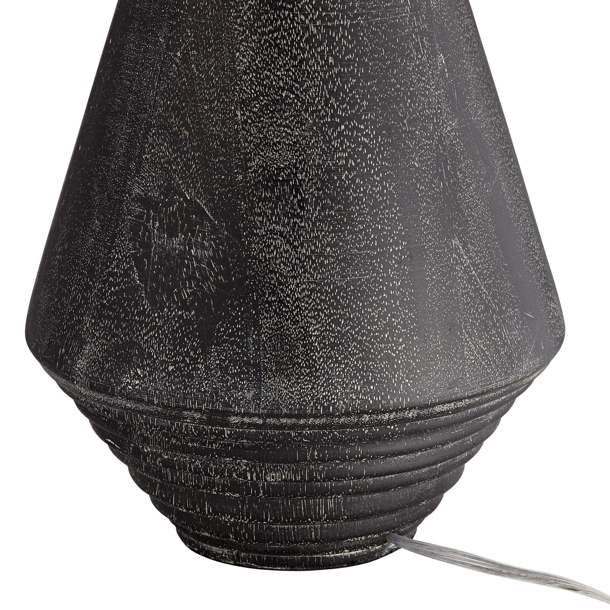 360 Lighting Adelis Modern Pyramid Table Lamp with Textured Black Finish and White Drum Shade (31 in) n17v4