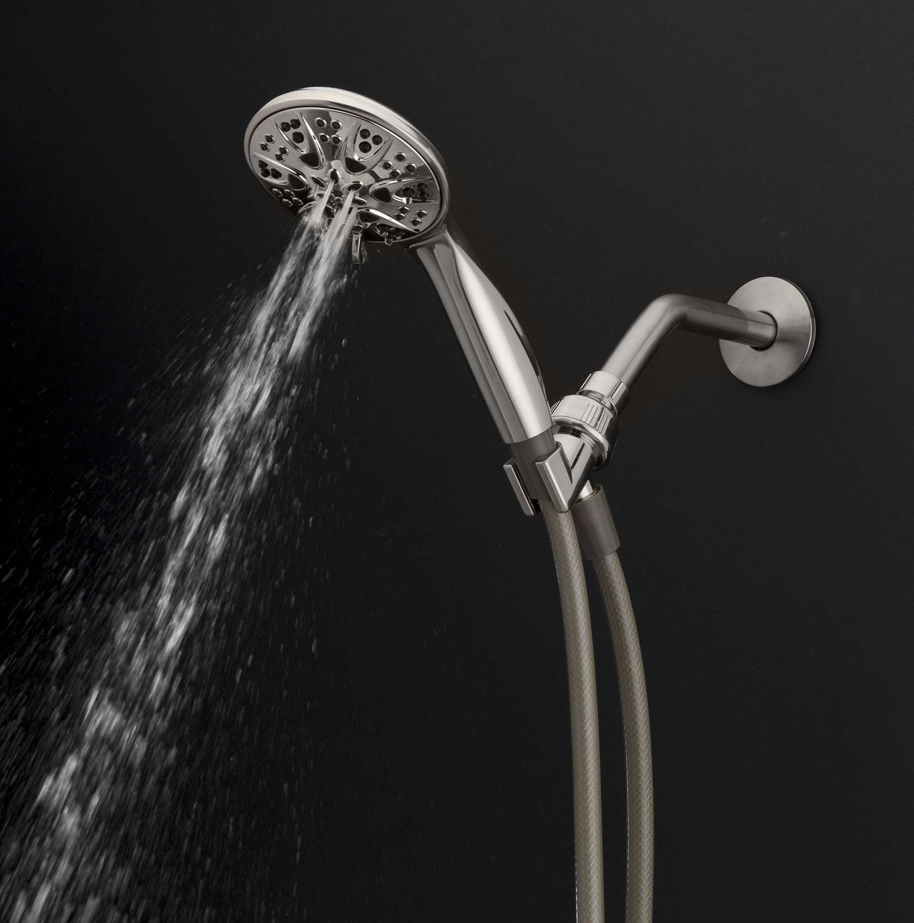 Mainstays 5-Spray Handheld Shower Head with 60 in. Hose (Brushed Nickel, 1.8 GPM) w4blf