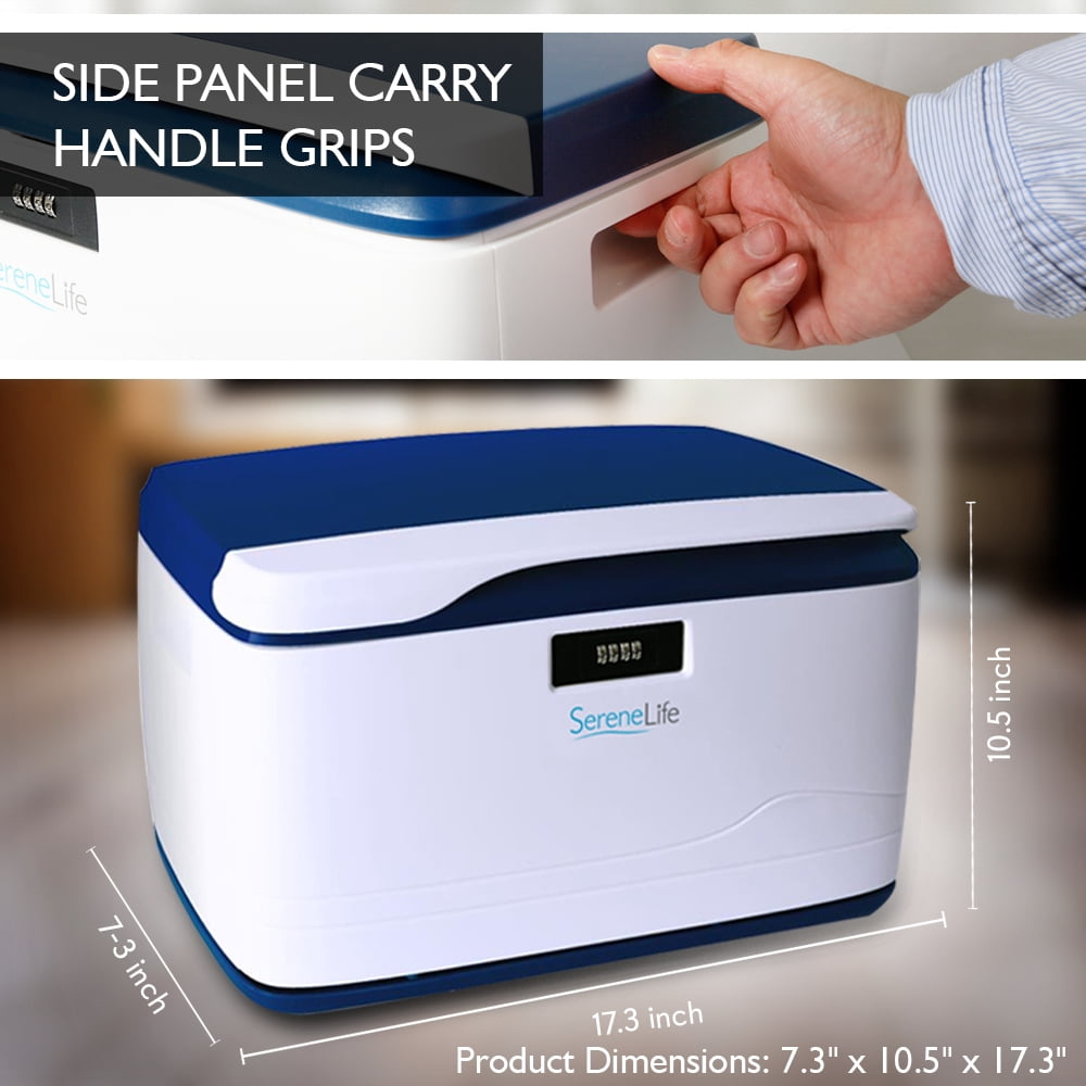 SereneLife Secure Locking Storage Bin with Combination Lock (White, 8 Gallon) 0tfph