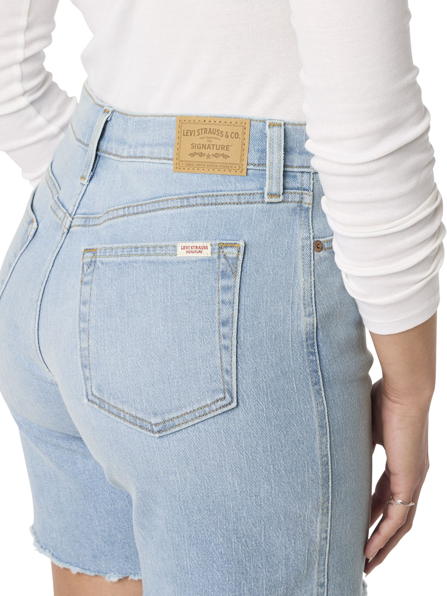 Levi Strauss Signature Women's Vintage Relaxed Mid Thigh Shorts (Blue, 2-18) t51b7