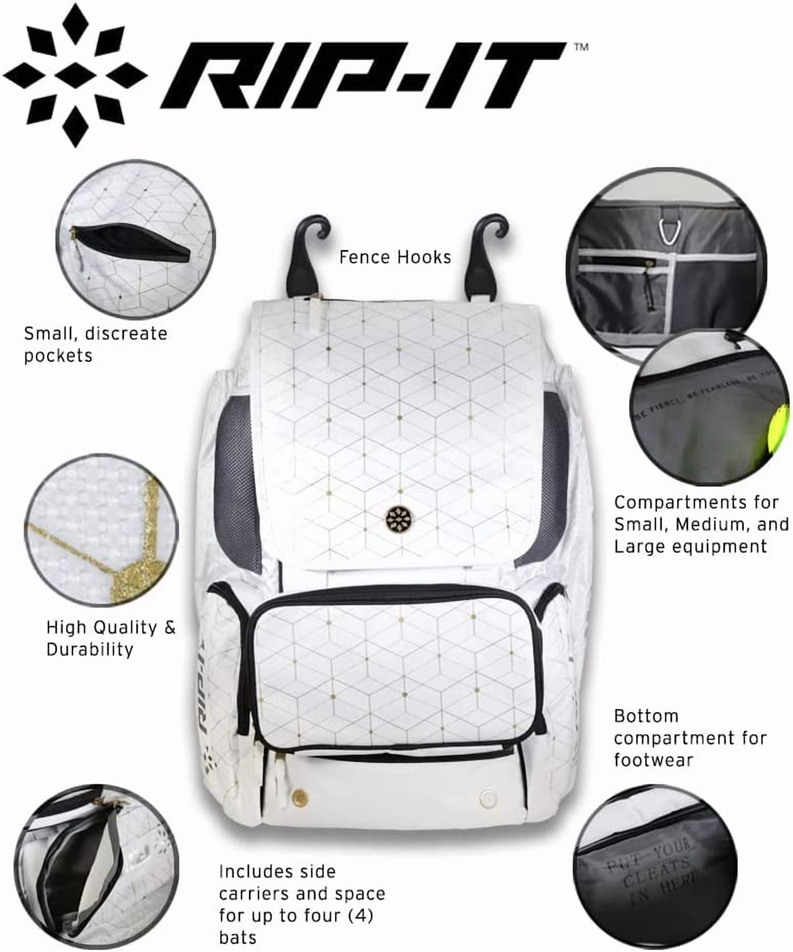 RIP-IT Tournament Softball Backpack (Black, One Size) rasfk