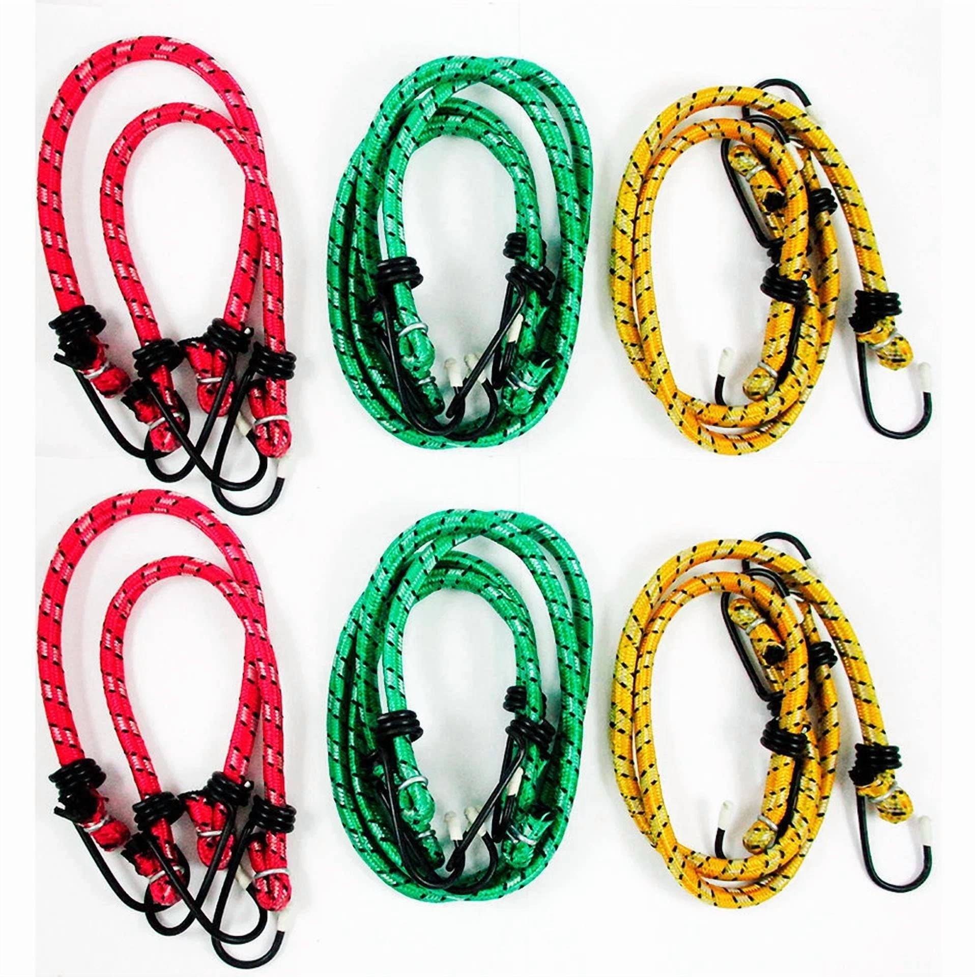 VAULT Bungee Cord Tie Down Straps with Heavy-Duty Hooks (Black, 24 in, 6 Pack) mli9e