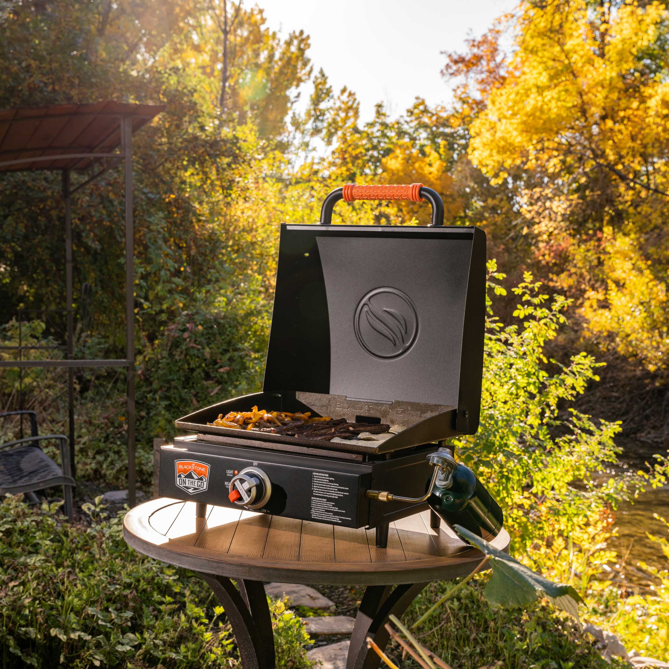 Blackstone On The Go 17 in Tabletop Griddle with Hood (Black, 17 in) qd7ia