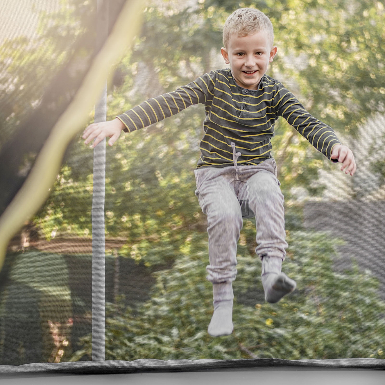 Costway 15ft Trampoline Replacement Safety Enclosure Net (Black, 6ft Height) ebsa7