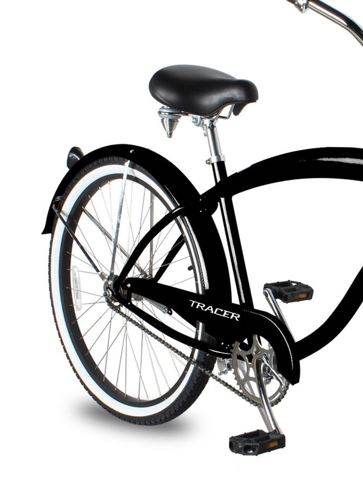Wonder Wheels Beach Cruiser 7-Speed Bicycle with Fender (Black) hthqp
