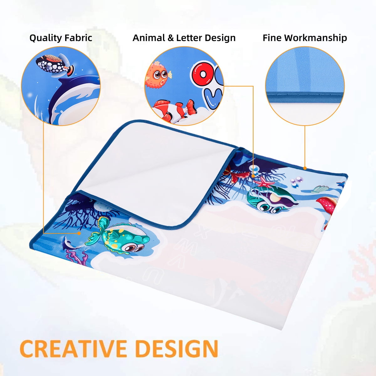 GPED Aqua Magic Water Drawing Mat, Mess-Free Educational Painting Pad for Toddlers (Ocean, 40 in x 32 in) 0ohtg