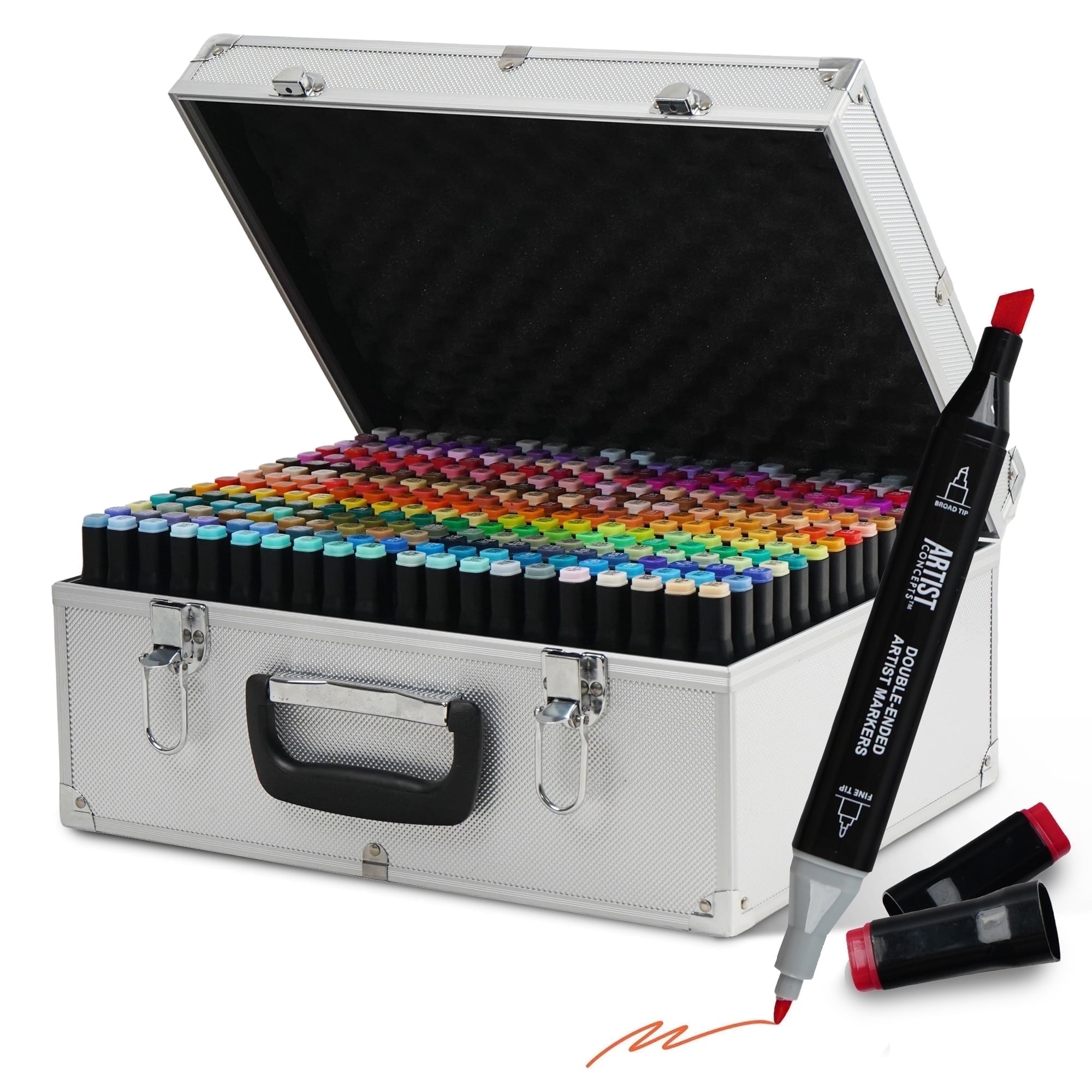 Artist Concepts Dual Tip Alcohol Markers Professional Art Coloring Set (Assorted Colors, 160 Count) i4td1