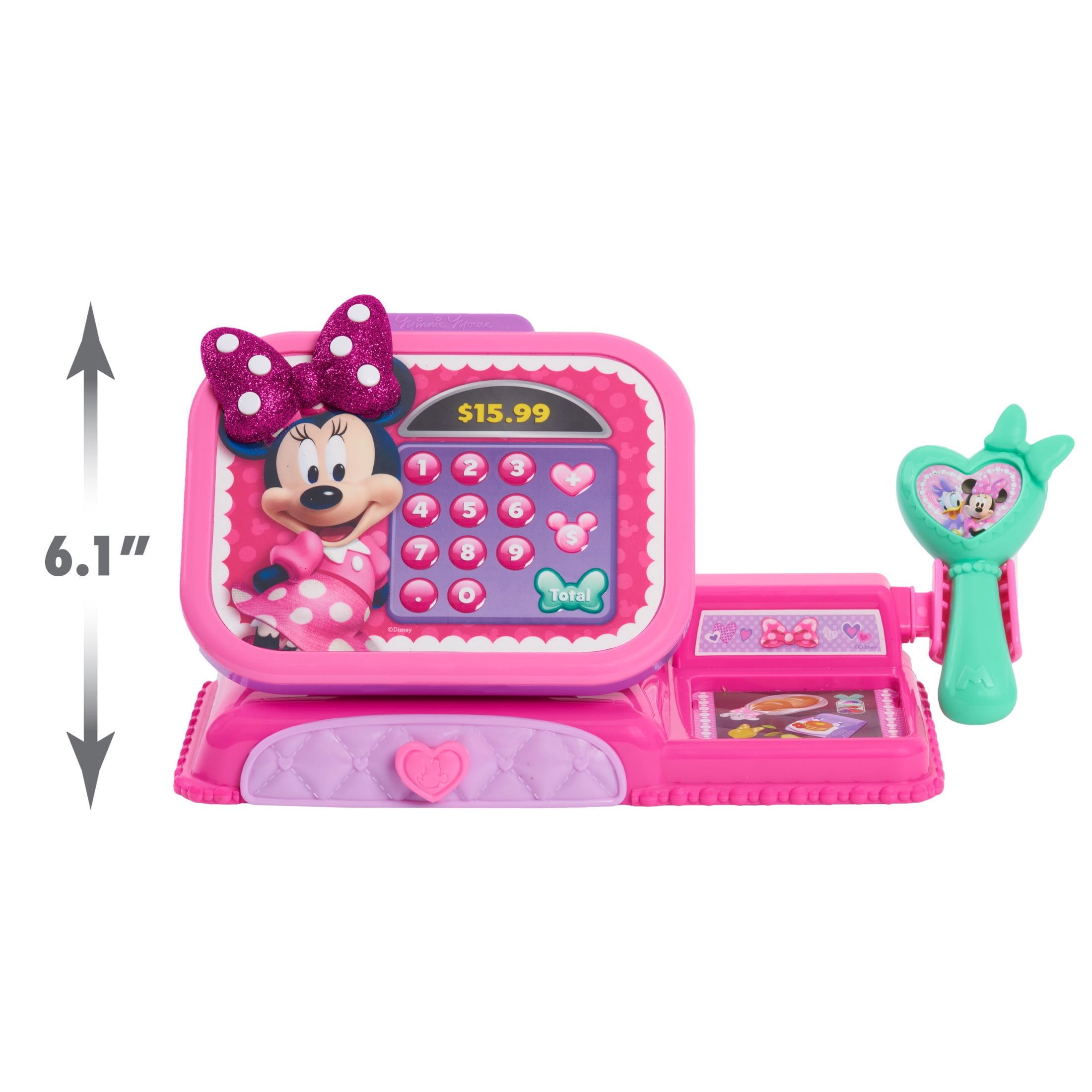 Minnie Mouse Bowtique Cash Register Interactive Pretend Play Set with Scanner and Play Money (1 Set) l3qqj