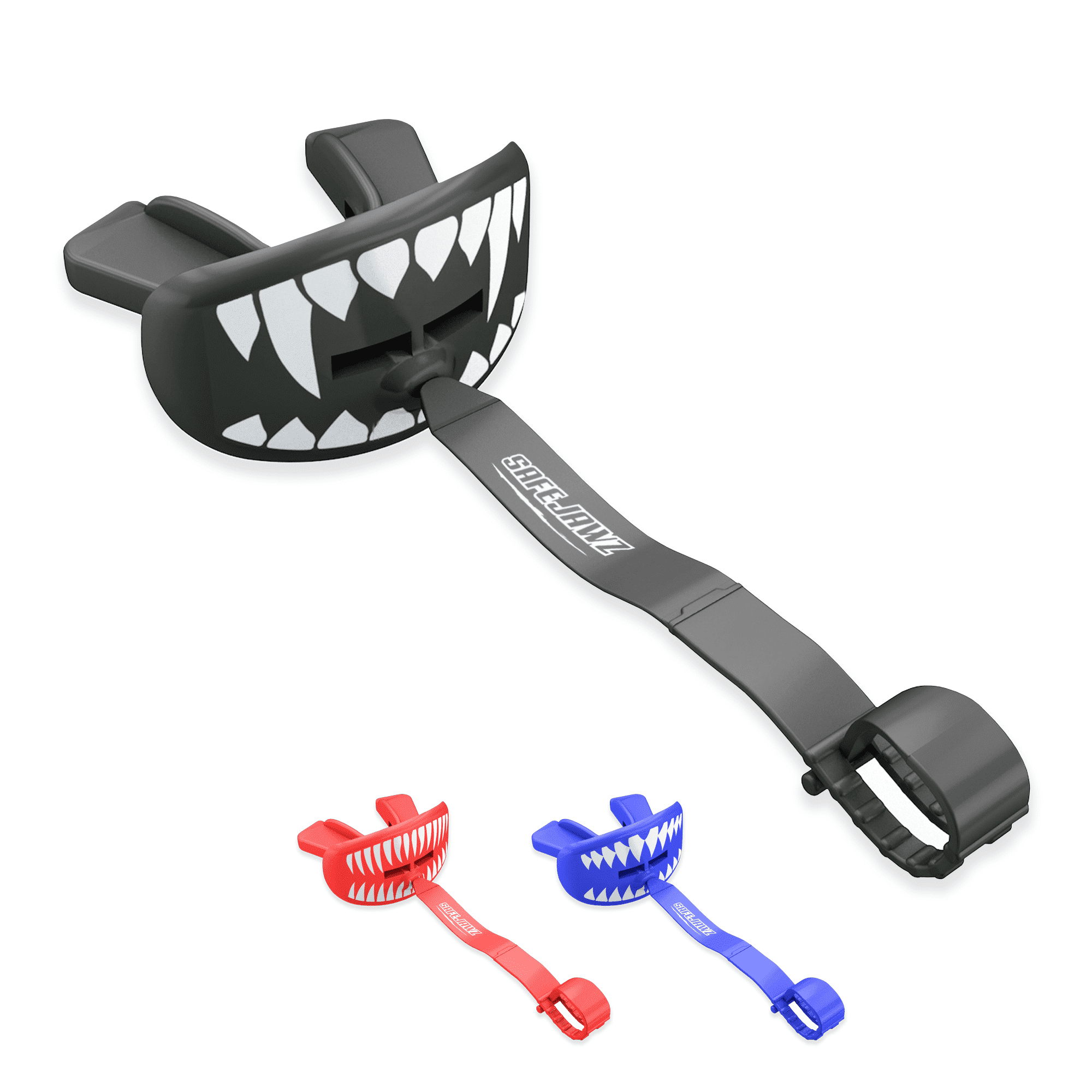 SAFEJAWZ Lip Guard Football Mouthpiece with Detachable Strap (Black Fangz, One Size) 7f0jp