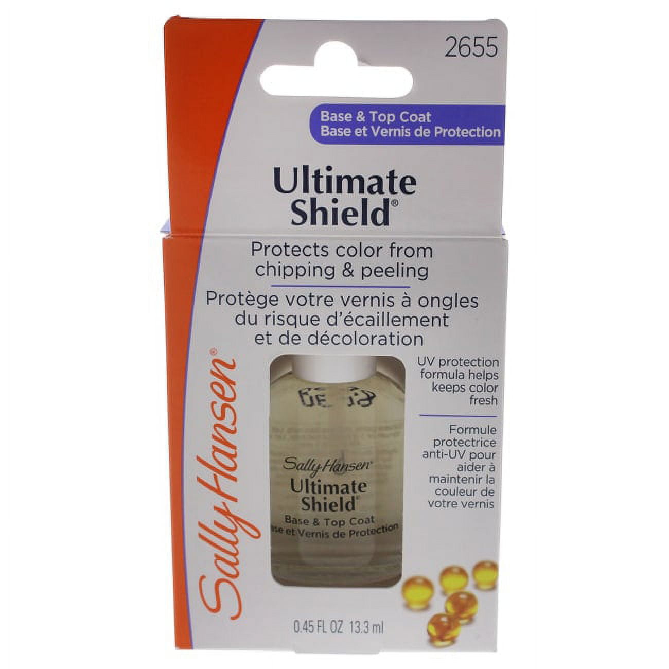 Sally Hansen Ultimate Shield Fortifying Base & Top Coat Nail Treatment (Clear, 0.45 fl oz) qdw6e