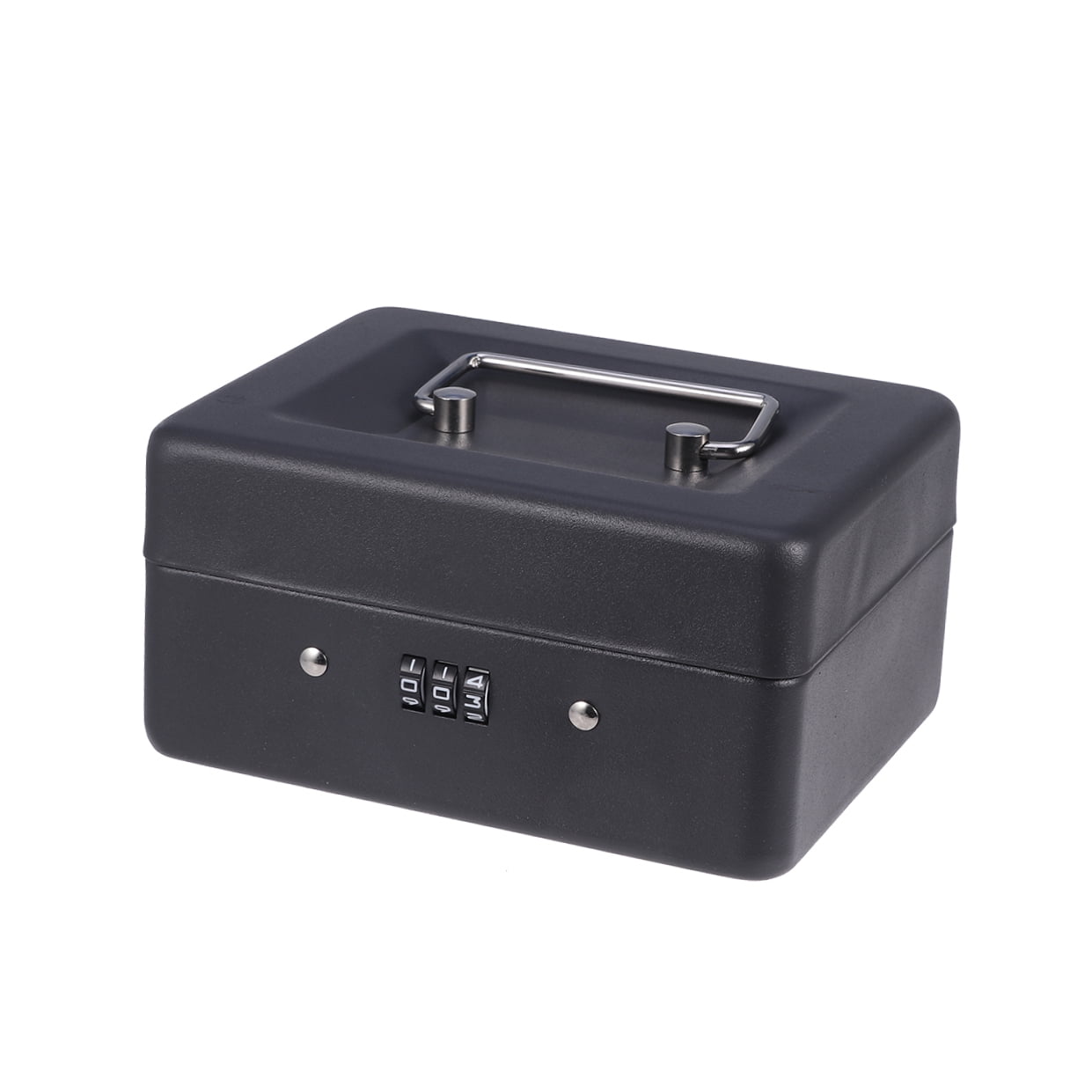 Raindrops Secure Cash Box with Combination Lock, Heavy-Duty Metal Money Organizer (Black, Small) rt0rj