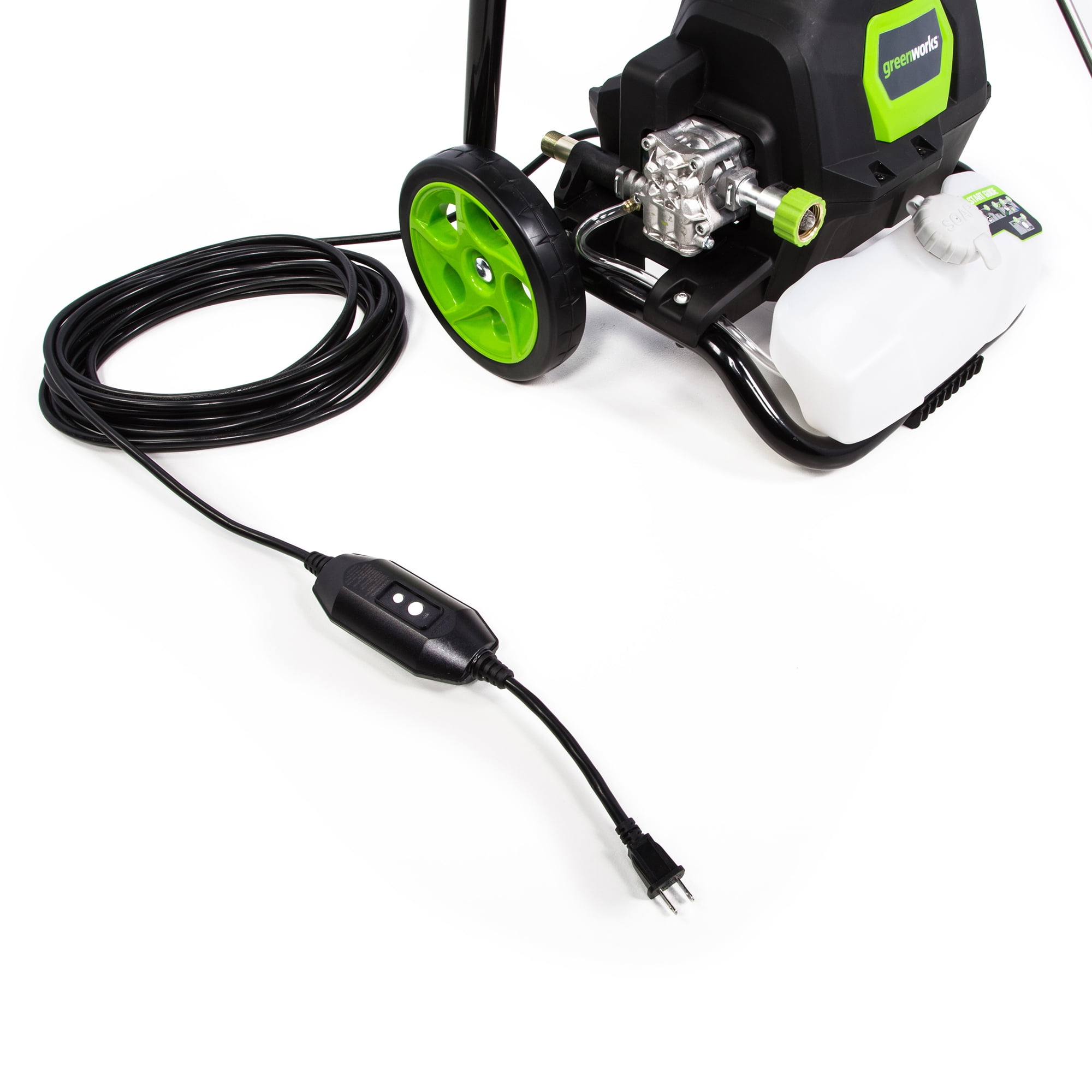 Greenworks 1950-PSI 13 Amp Electric Pressure Washer with 20-ft Hose and 4 Nozzles (Green, 32 lb) 2wlbn