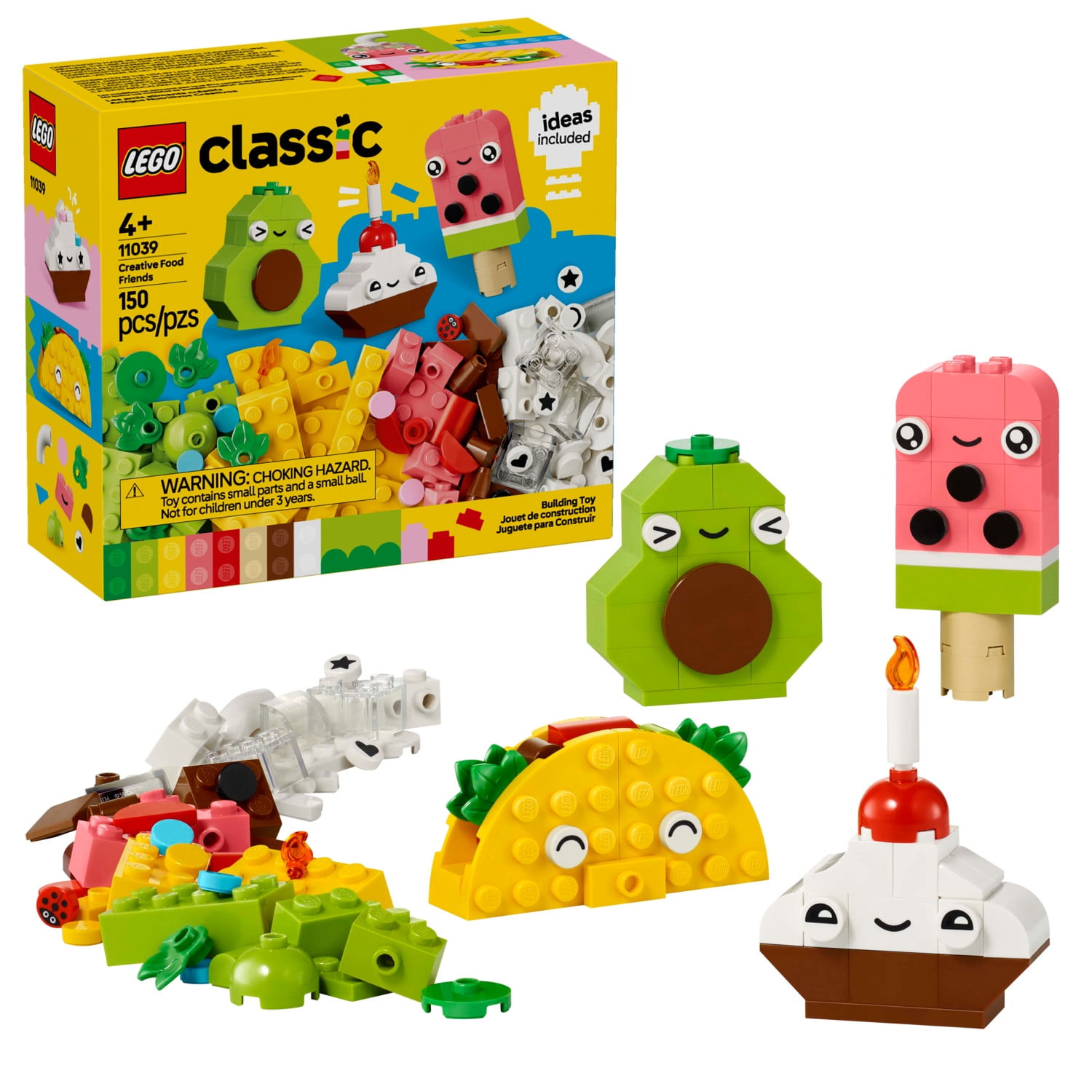 LEGO Classic Creative Food Friends Building Set, Imaginative Pretend Play Food Construction Kit (161 Pieces) i5di9