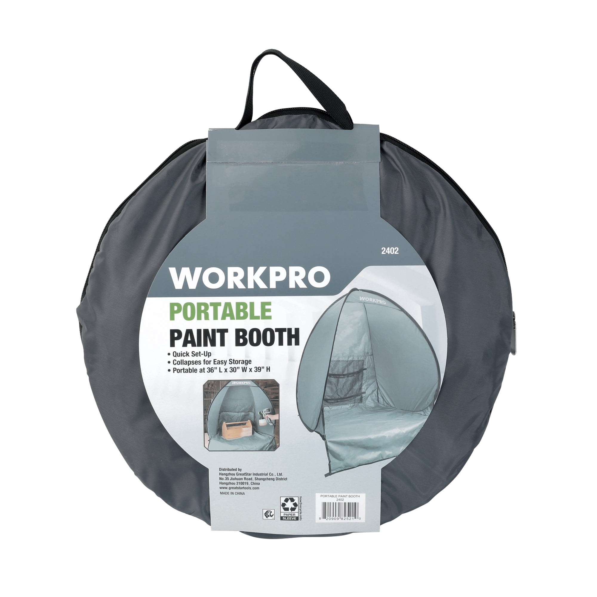 WORKPRO Portable Paint Spraying Booth with Overspray Control (Collapsible, 20 in x 16 in x 19 in) 0cecd