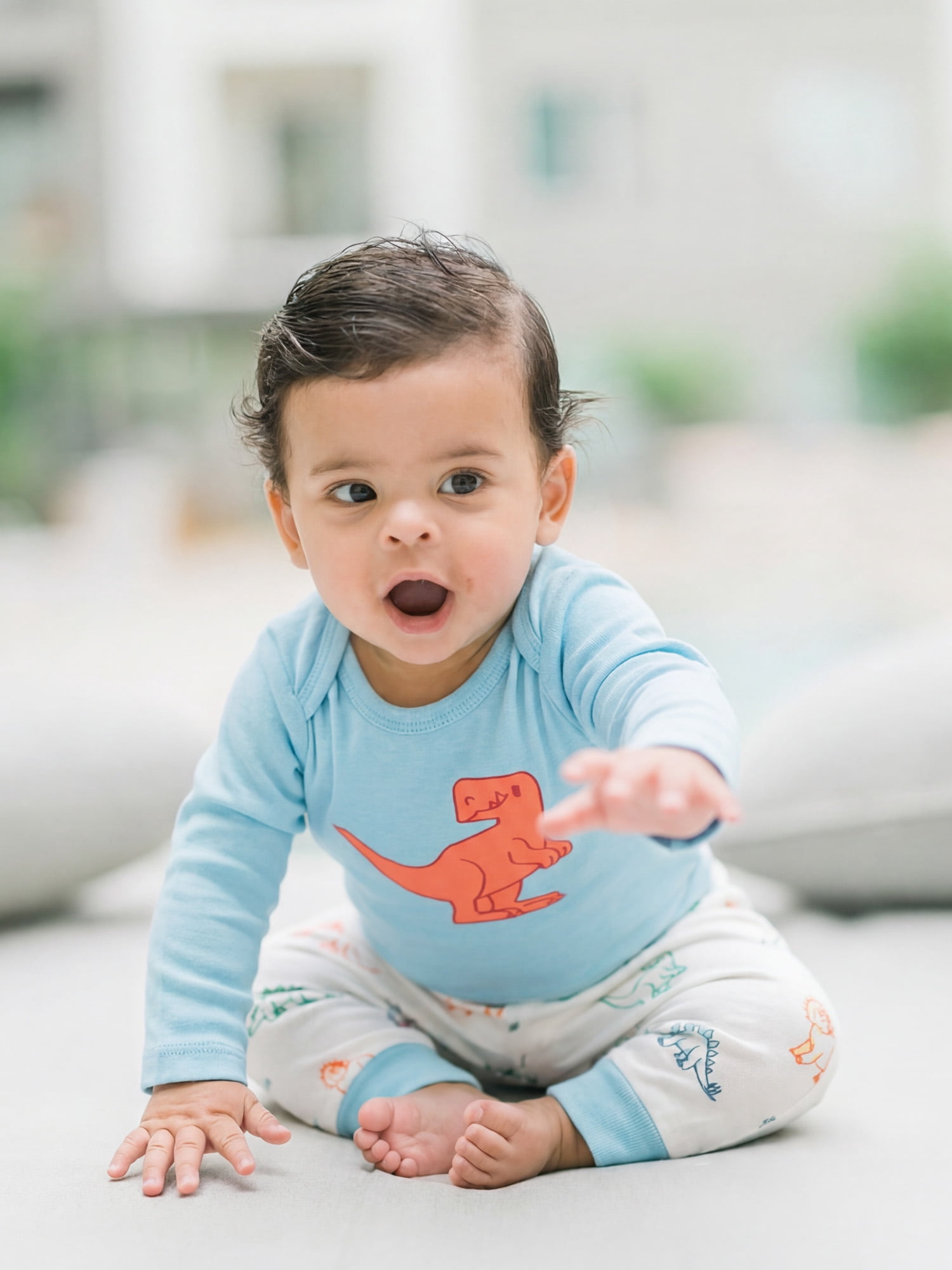 Monica + Andy Organic Cotton First Moves Bodysuit and Groove Pant Set (Gender Neutral, Newborn) p2r85