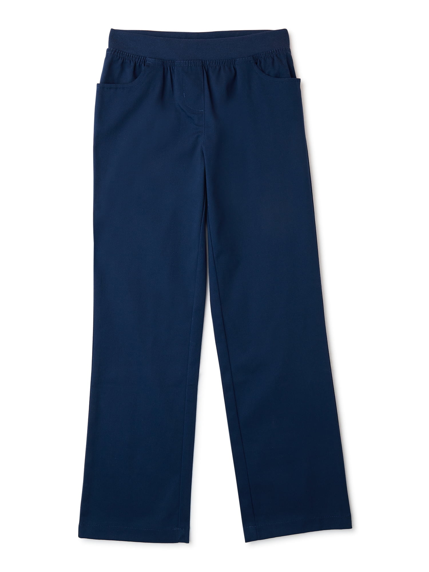 Wonder Nation Girls School Uniform Stretch Twill Pull On Pants (Navy, Size 4-16) tz5hh