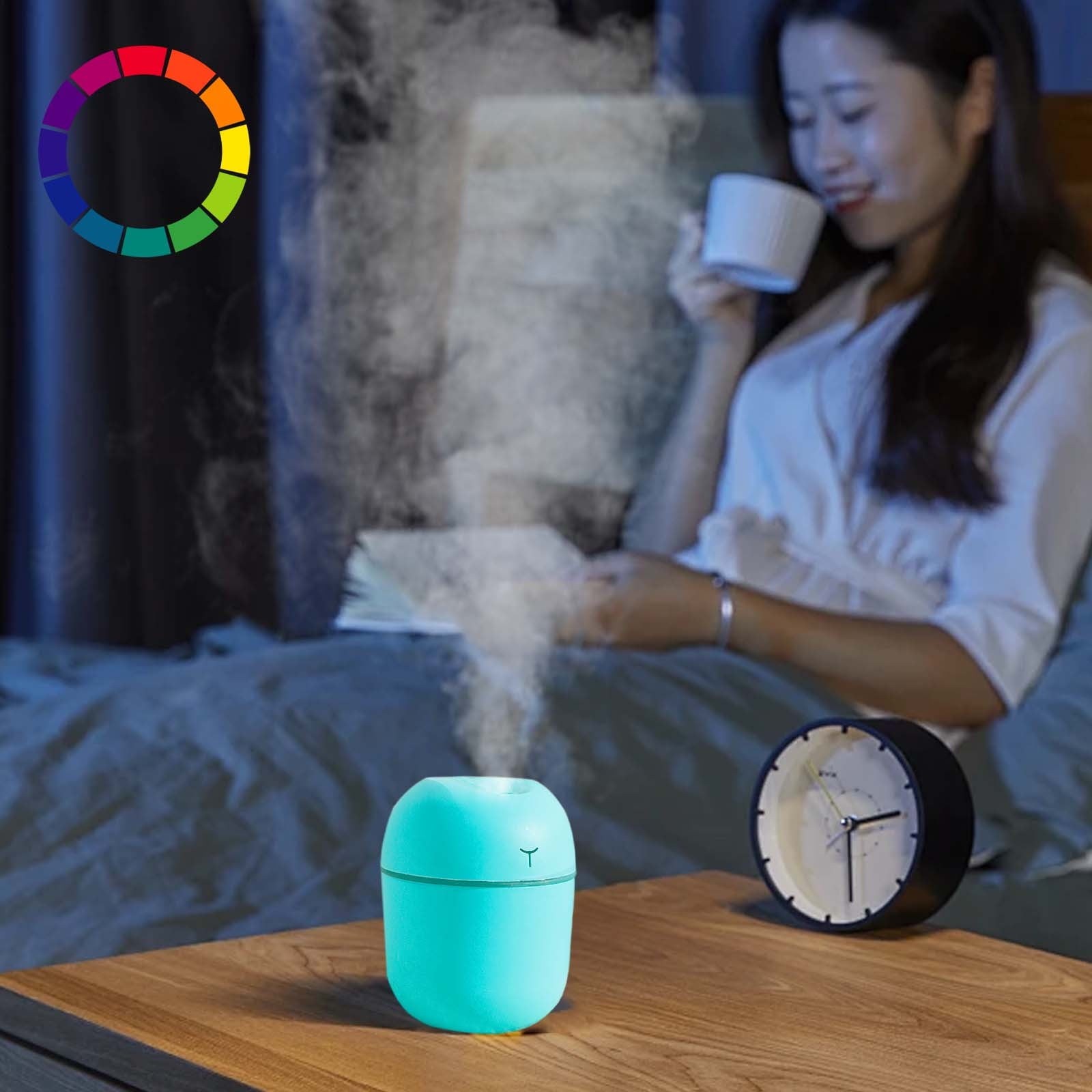 100Fens Portable Mini Cool Mist Humidifier, Quiet USB Desktop Air Moisturizer for Bedroom and Office (Green, 7.44 fl oz) kjp94