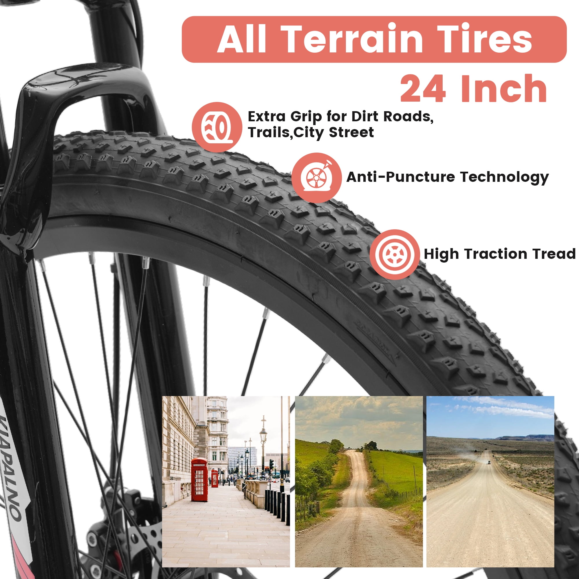 Ecarpat 24 inch Women Mountain Bike, 21-Speed MTB with Steel Frame and Dual Disc Brakes (White, 24 in) 5fkqk