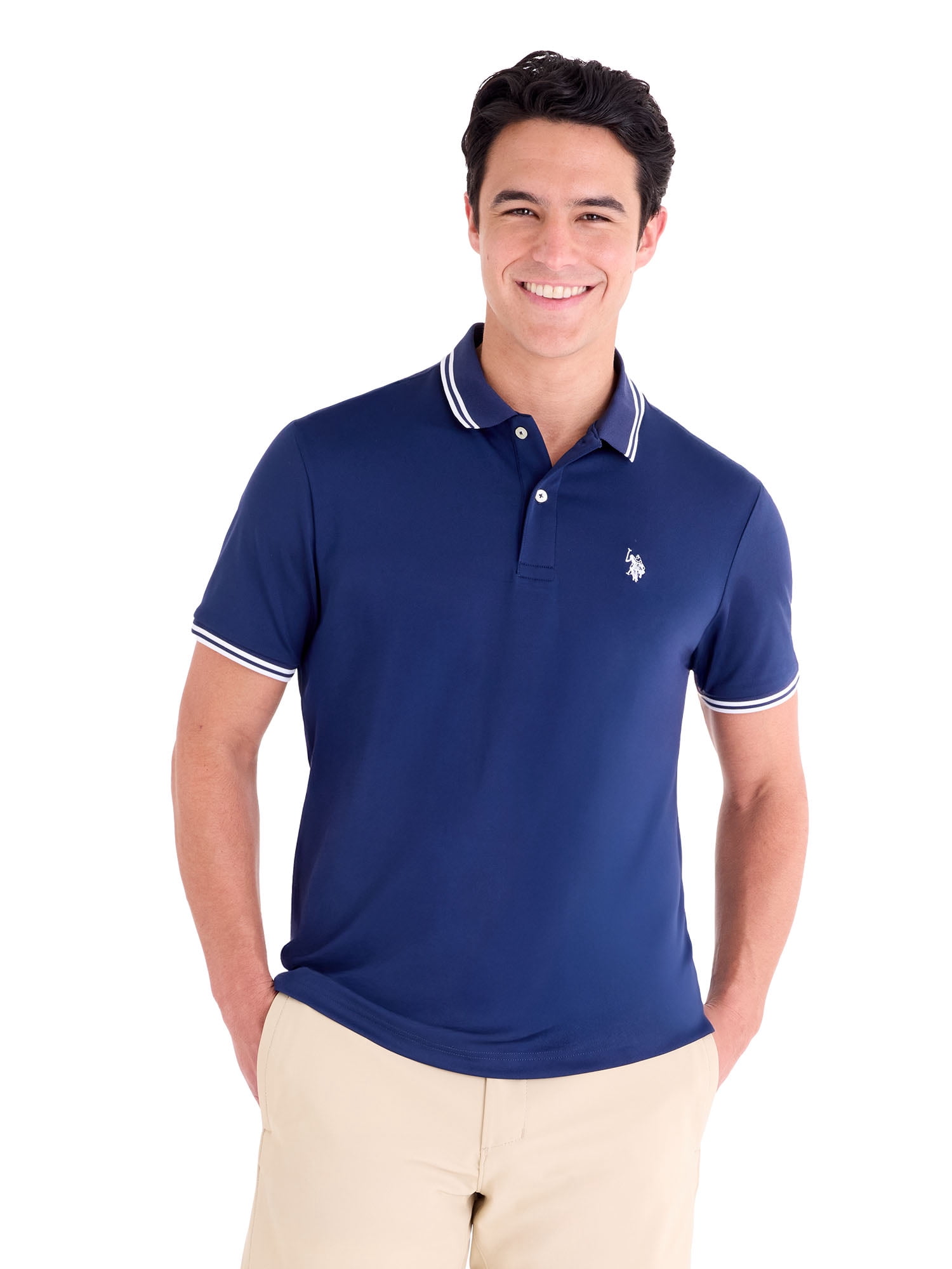U.S. Polo Assn. Men's Sport Performance Polo Shirt (Solid, S) tf596