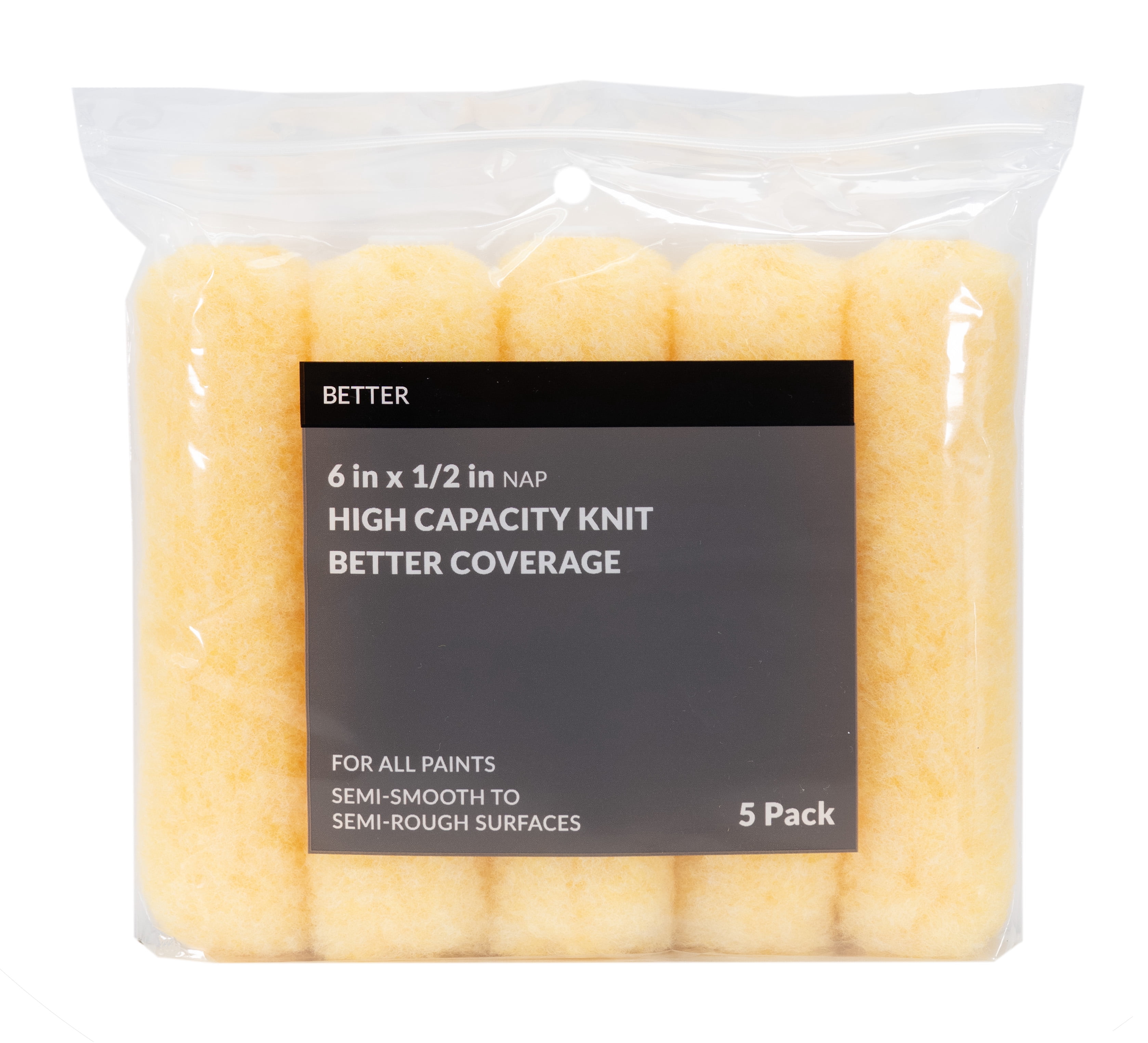 Linzer BETTER Knit Mini Paint Rollers for Trim and Molding (6 in x 0.5 in, 5-Pack) 8ttc7