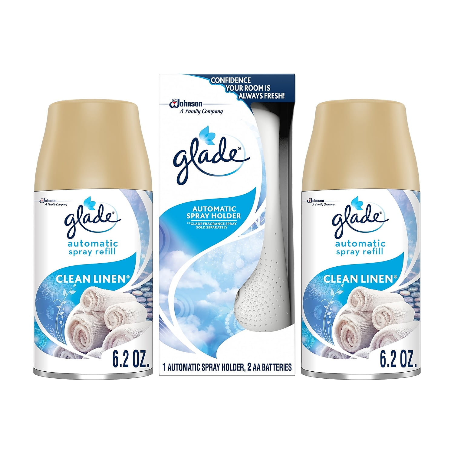 SC Johnson Glade Automatic Spray Air Freshener Starter Kit (Clean Linen, 12.4 oz) qls7o
