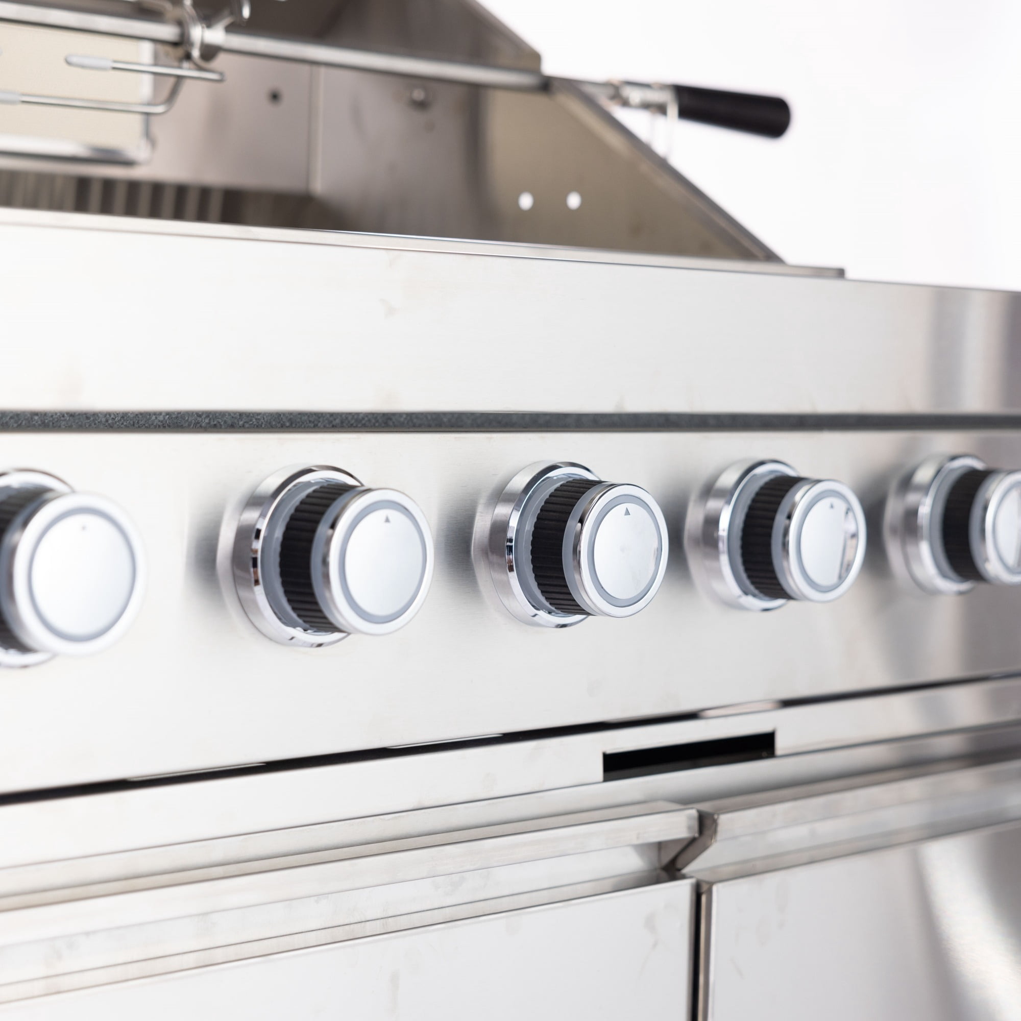Navratil 4-Burner Stainless Steel Outdoor Kitchen Gas Grill with Rotisserie Kit (Silver, 46 in) 35flp