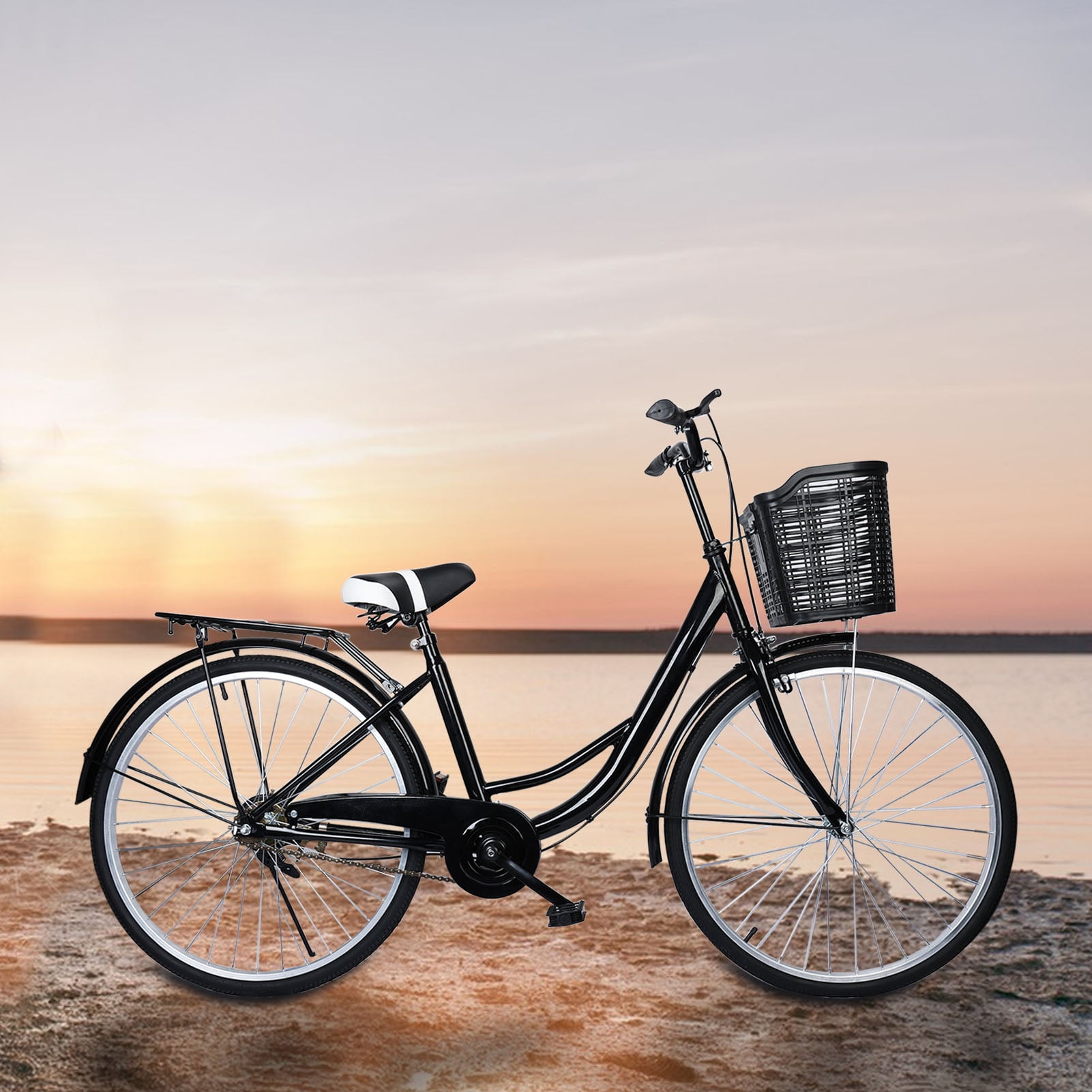 LA TALUS Adult Cruiser Bike with Basket (26 in) fp127