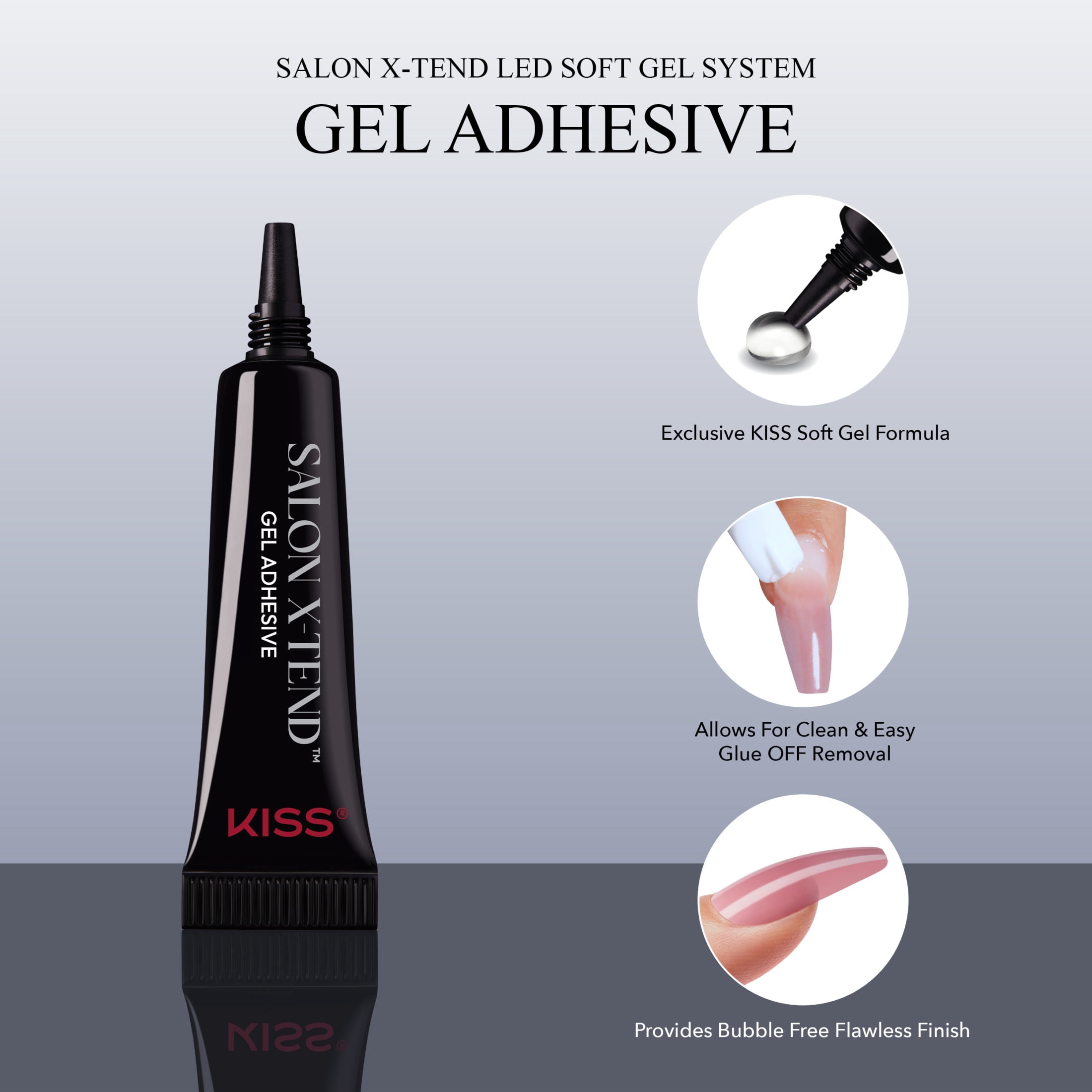 Kiss Salon X-tend LED Gel Nail Kit, Perk, Medium Coffin, Beige (30 Count, 0.16 fl oz) kyeef