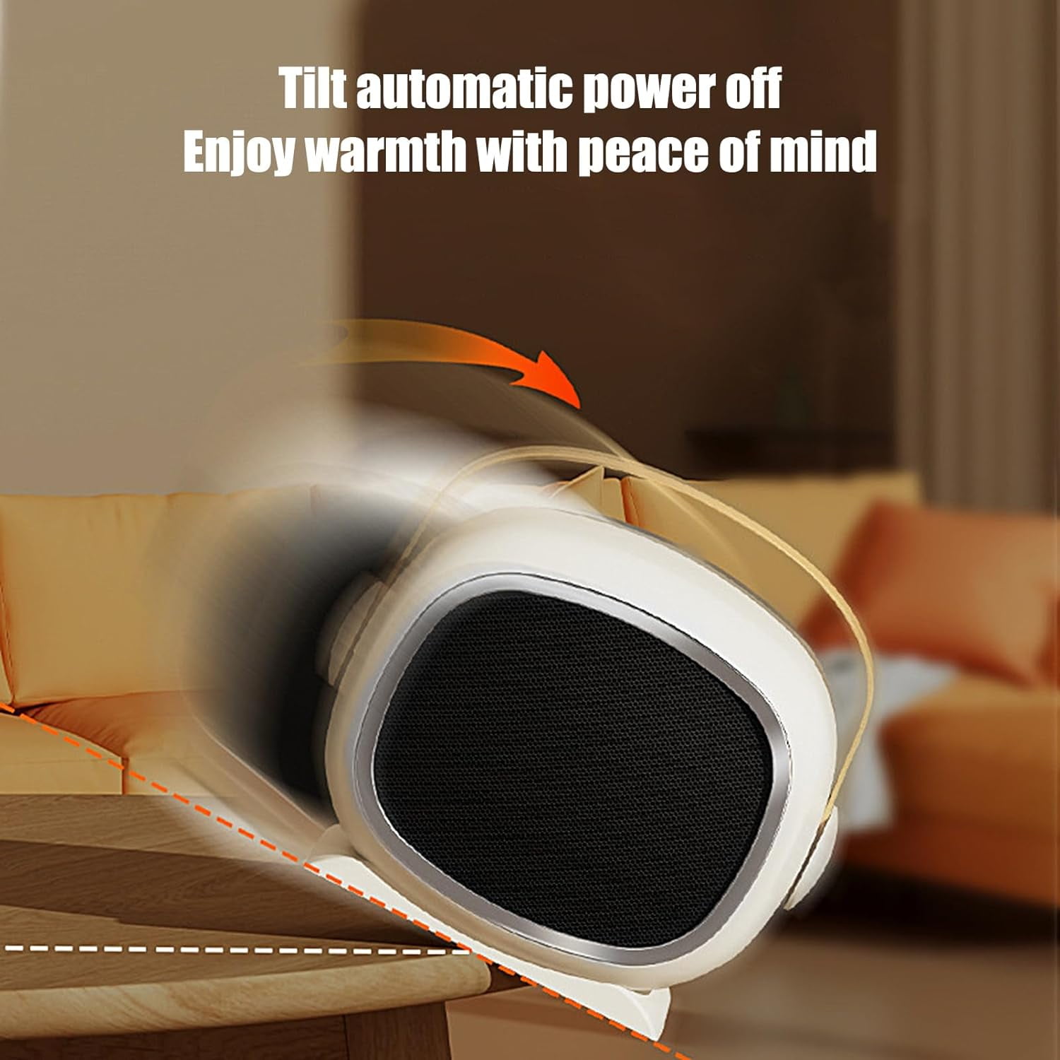 Yooshoverk Ceramic Space Heater 1200W Portable Electric Desktop Heater (White) cg0eh
