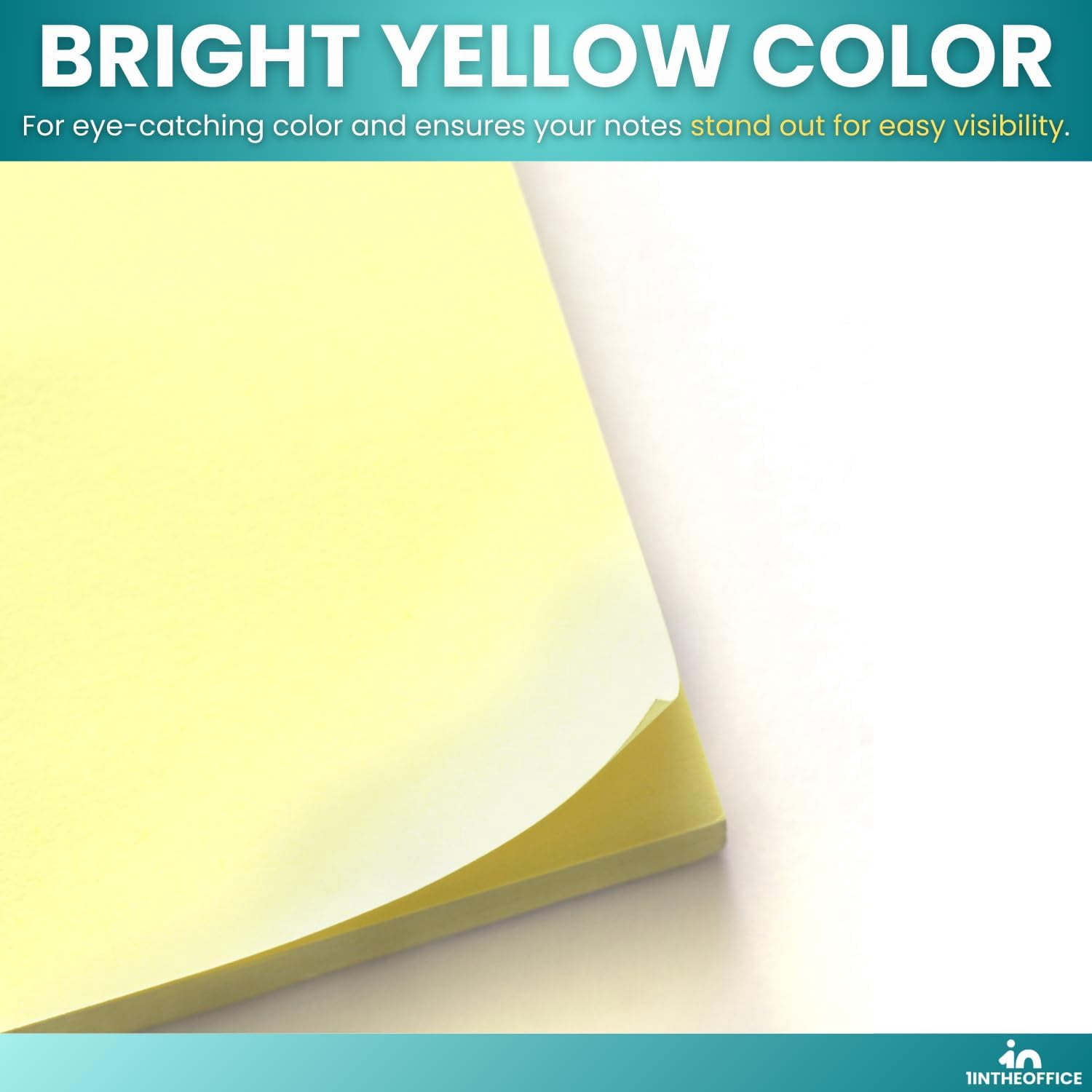 1InTheOffice Self-Adhesive Sticky Notes, Repositionable Memo Pads for Office and School (Yellow, 1.5 in x 2 in, 24 Pack) 8tz0d