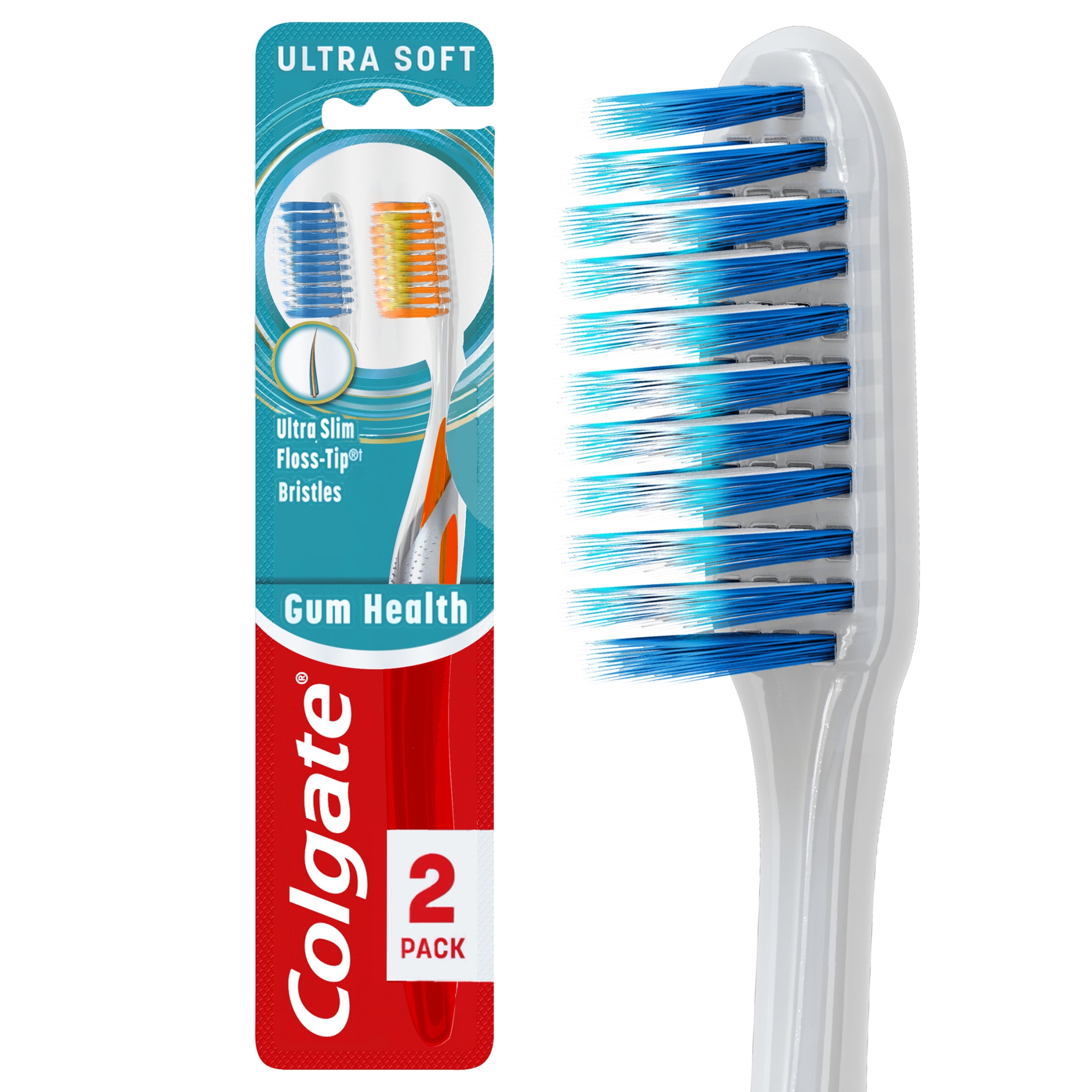 Colgate Gum Health Manual Toothbrush, Ultra Soft Bristles for Sensitive Gums (2 Count) jjkuv
