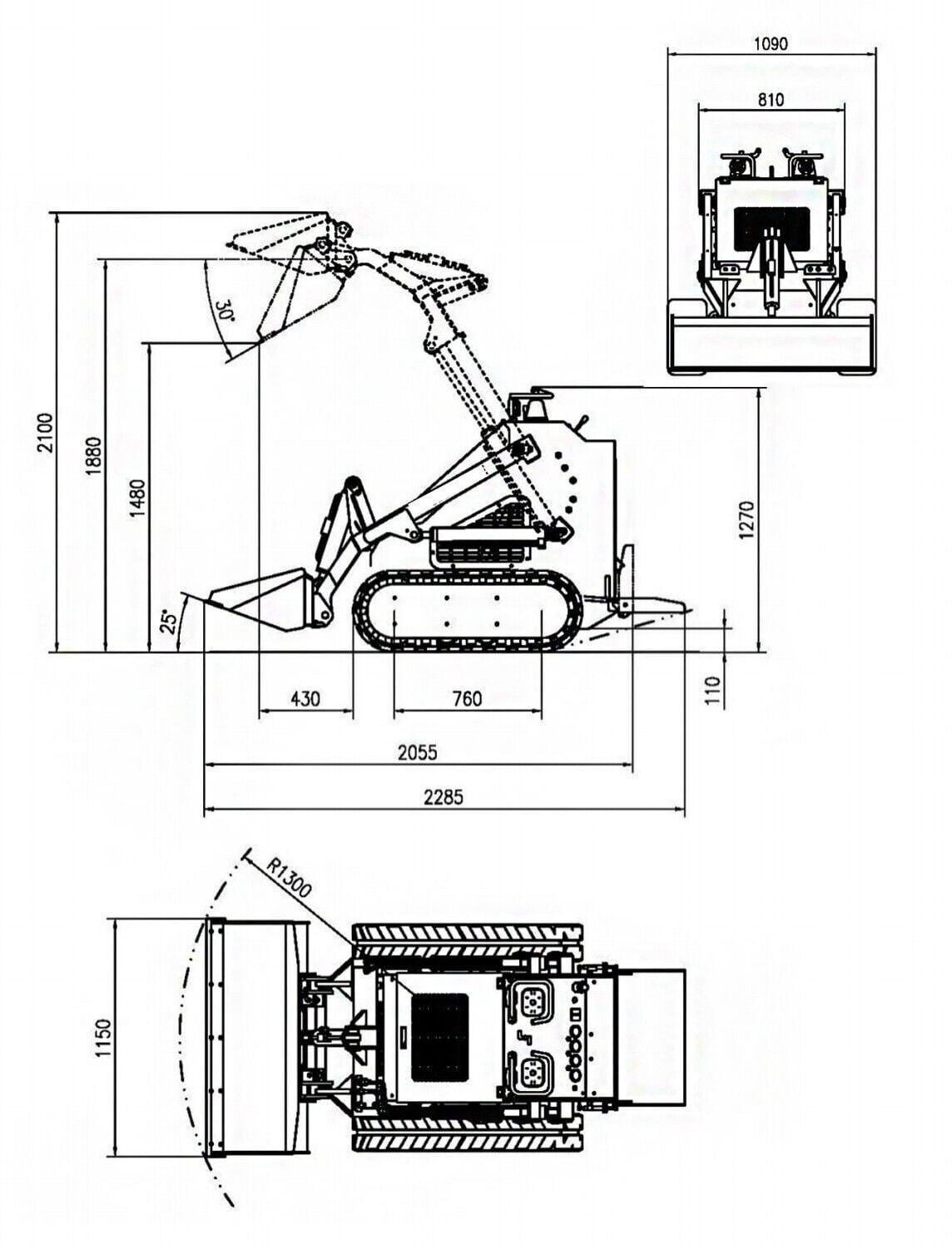 TYPHON Skid-Steer Loader with 22.1 HP Honda Engine (Tracked, 830 lb Capacity) 1u4l9