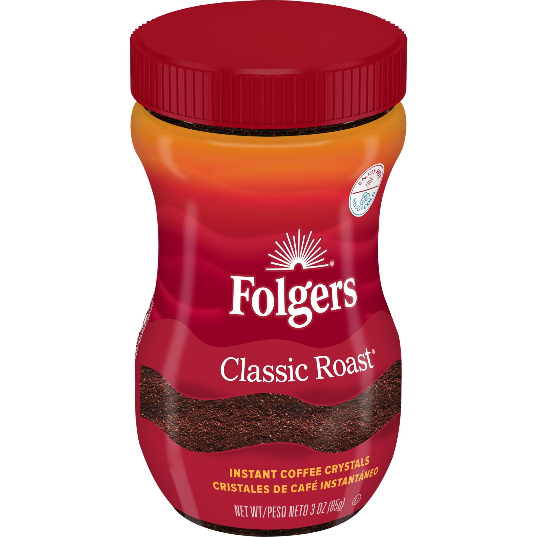 Folgers Classic Roast Instant Coffee (Medium Roast, 3 oz) y0gt5